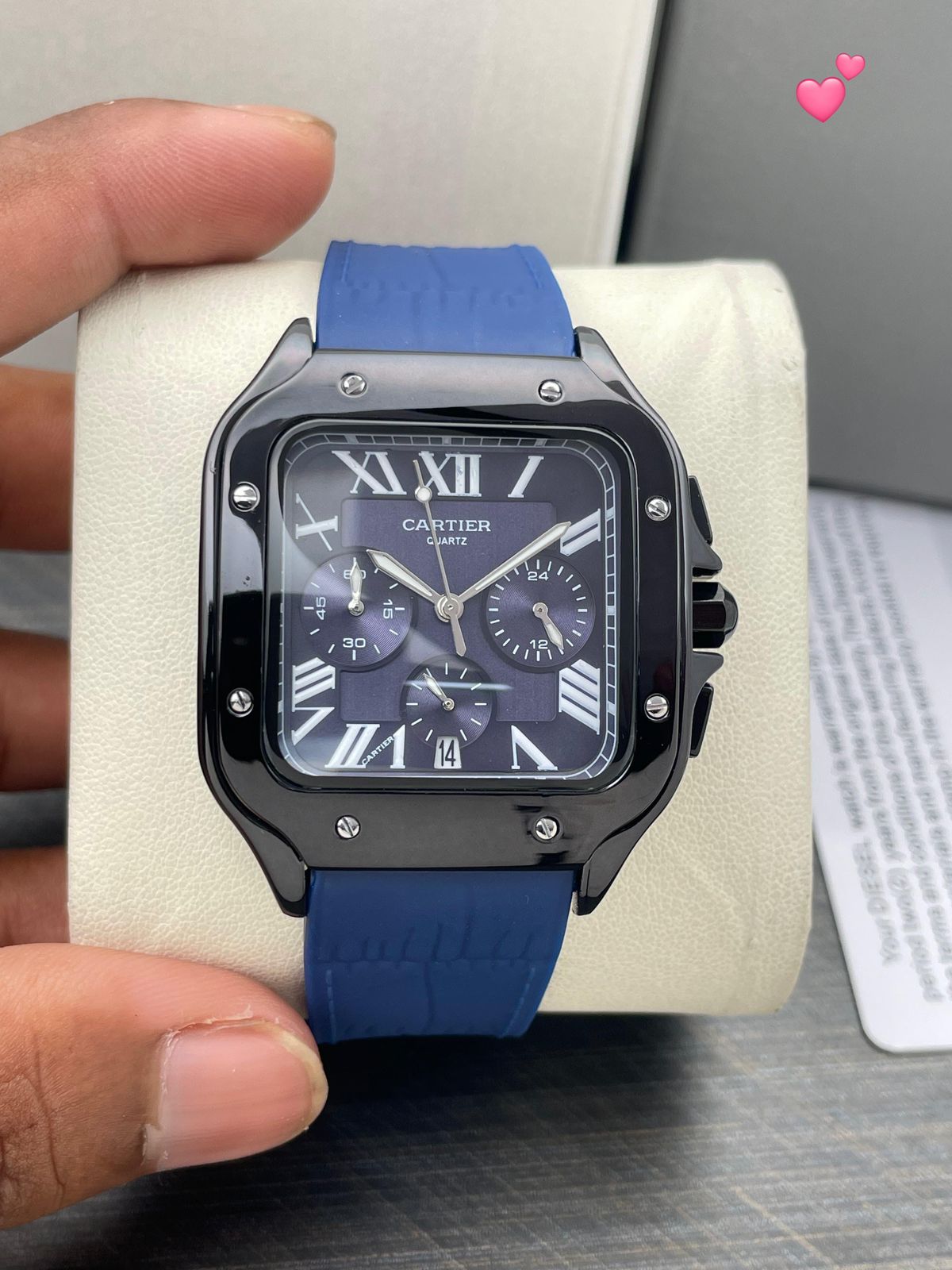 Buy First Copy Cartier Santos Chronograph 42mm Quartz Movement Men’s watch - Master Quality 7A Mirror at Lowest Price Online India