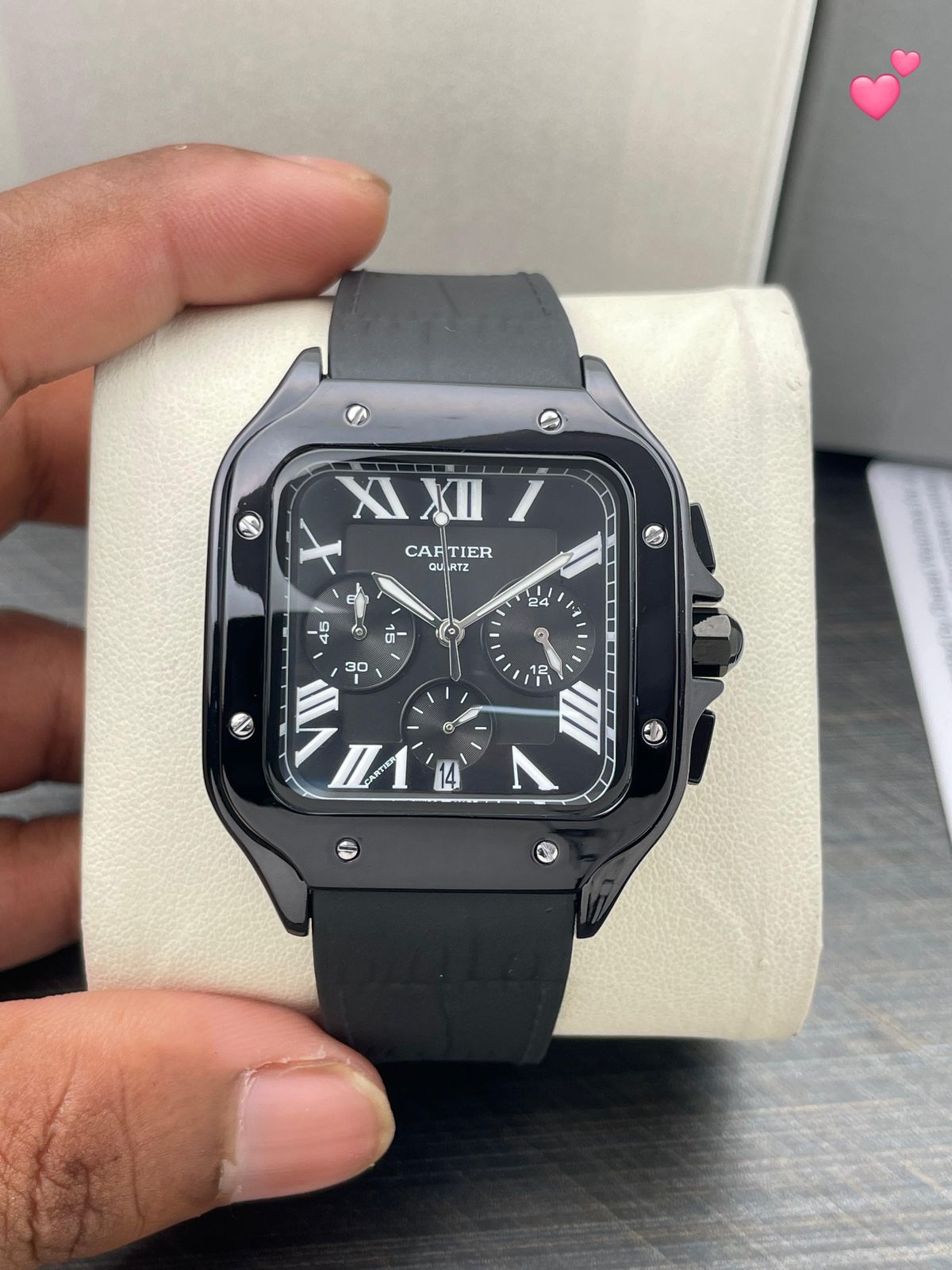 Buy First Copy Cartier Santos Chronograph 42mm Quartz Movement Men’s watch - Master Quality 7A Mirror at Lowest Price Online India