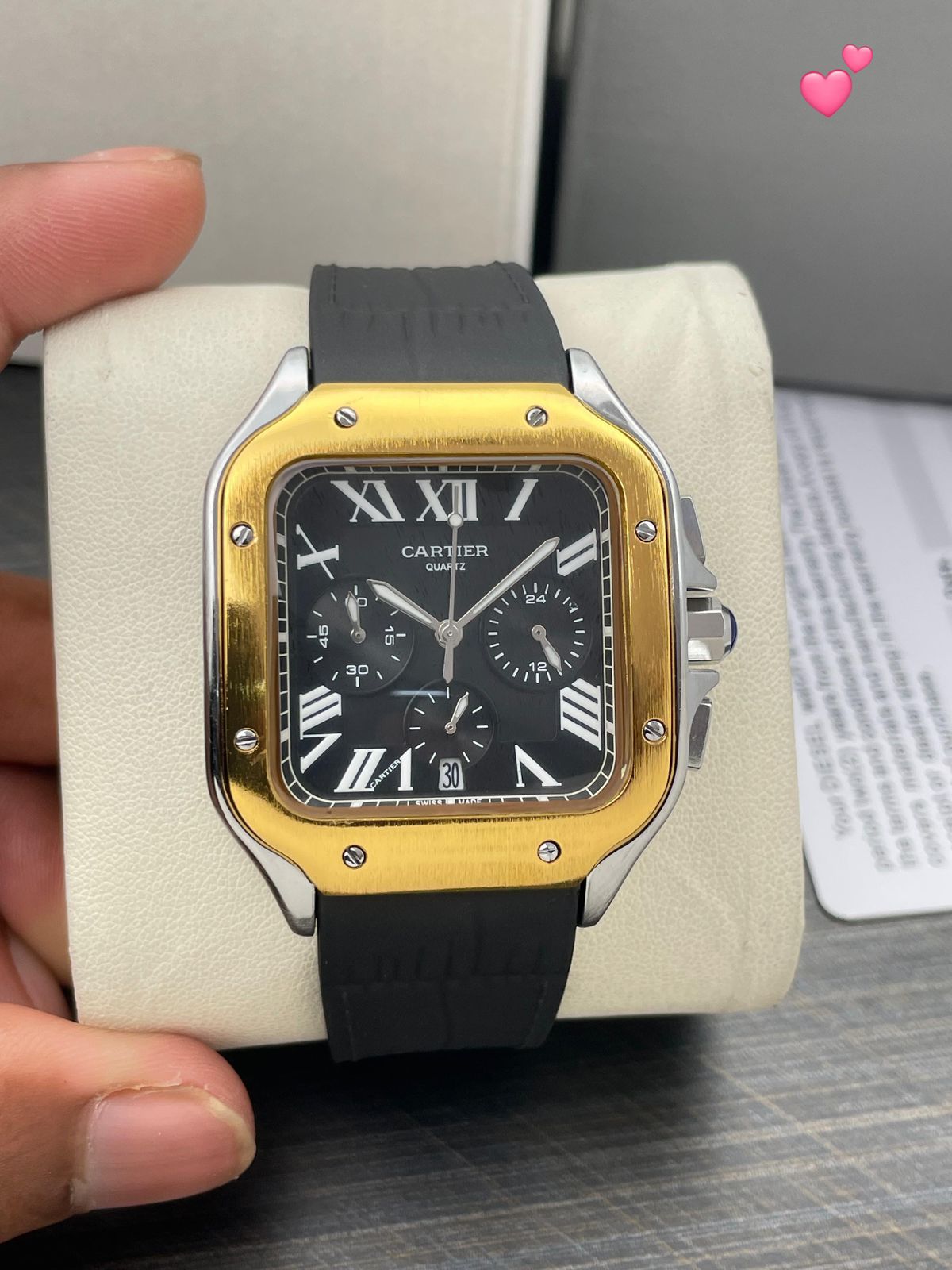 Buy First Copy Cartier Santos Chronograph 42mm Quartz Movement Men’s watch - Master Quality 7A Mirror at Lowest Price Online India