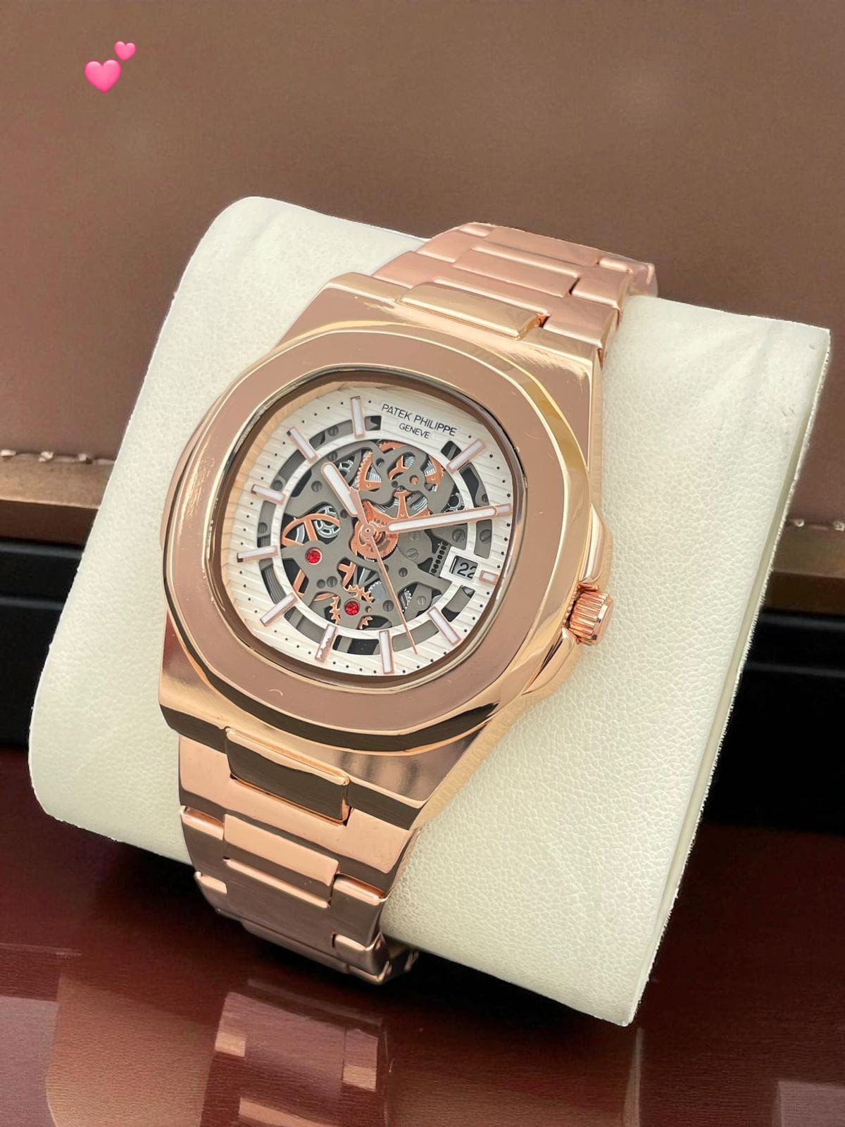 Buy First Copy Patek Philippe Nautilus Skeleton Two-Tone Gold 40mm Quartz Movement Men’s Watch - Master Quality 7A Mirror at Lowest Price Online India