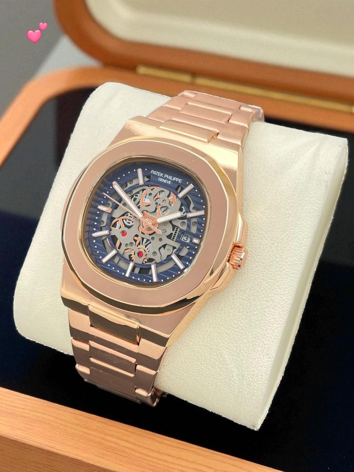 Buy First Copy Patek Philippe Nautilus Skeleton Two-Tone Gold 40mm Quartz Movement Men’s Watch - Master Quality 7A Mirror at Lowest Price Online India