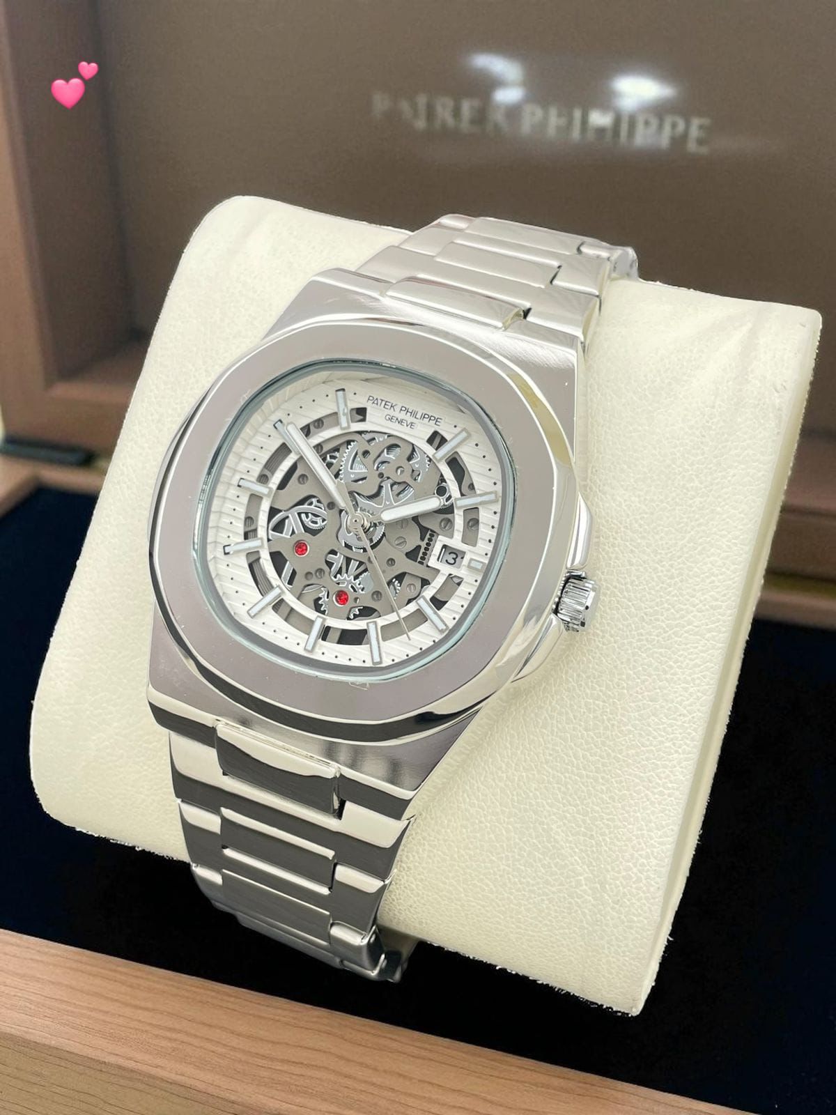 Buy First Copy Patek Philippe Nautilus Skeleton Two-Tone Gold 40mm Quartz Movement Men’s Watch - Master Quality 7A Mirror at Lowest Price Online India