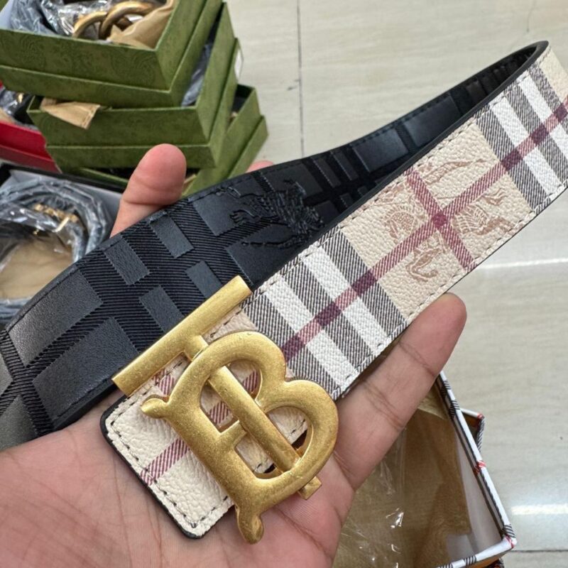 Buy First Copy Burberry TB Reversible Unisex Belt - Master Quality 7A Mirror at Lowest Price Online India