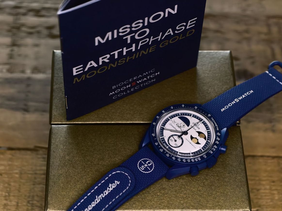 Buy First Copy Omega x Swatch Speedmaster MoonSwatch Blue 43mm Chronograph Men’s Watch - Master Quality 7A Mirror at Lowest Price Online India