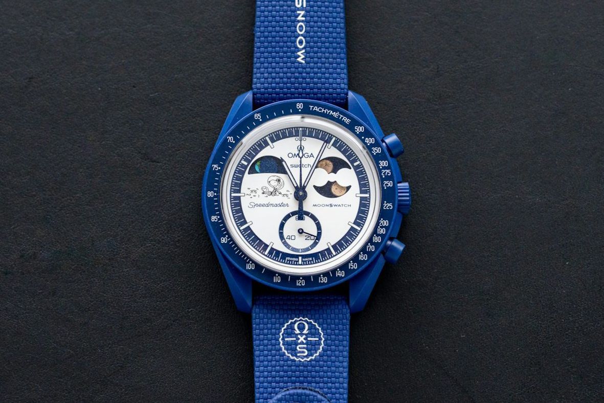 Buy First Copy Omega x Swatch Speedmaster MoonSwatch Blue 43mm Chronograph Men’s Watch - Master Quality 7A Mirror at Lowest Price Online India