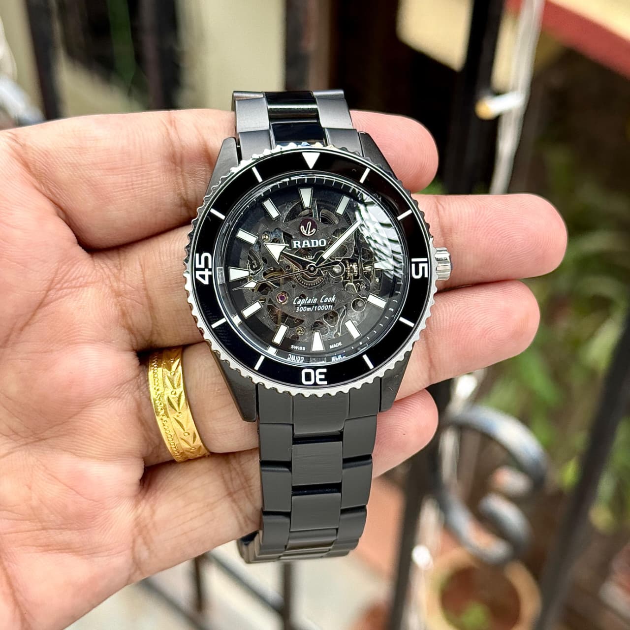 Buy First Copy Rado Captain Cook High-Tech Ceramic Skeleton 43mm Men’s Automatic Watch - Master Quality 7A Mirror at Lowest Price Online India