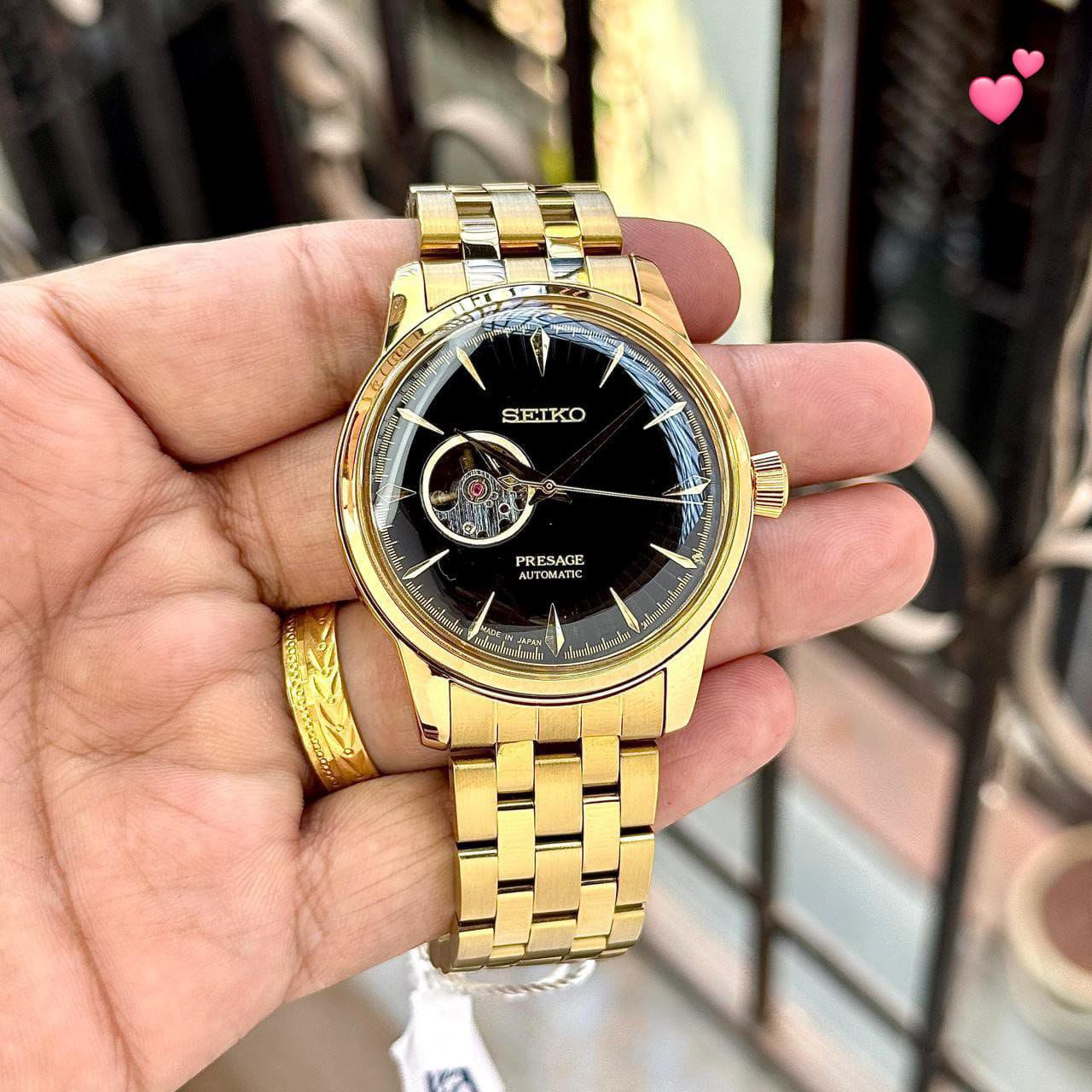 Buy First Copy Seiko Presage Cocktail Time Grasshopper Sapphire glass 43mm Open Heart Automatic Men’s Watch - Master Quality 7A Mirror at Lowest Price Online India