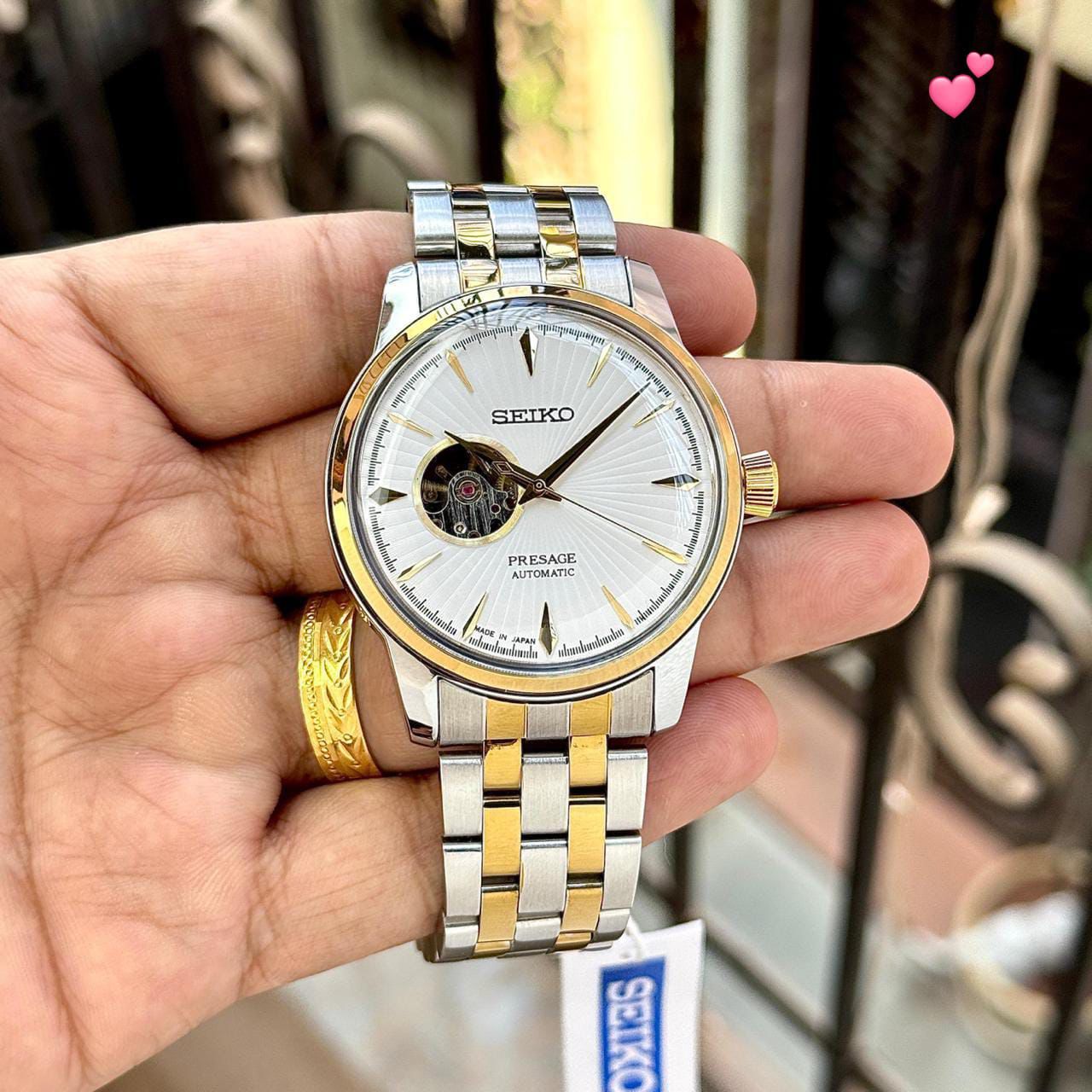 Buy First Copy Seiko Presage Cocktail Time Grasshopper Sapphire glass 43mm Open Heart Automatic Men’s Watch - Master Quality 7A Mirror at Lowest Price Online India