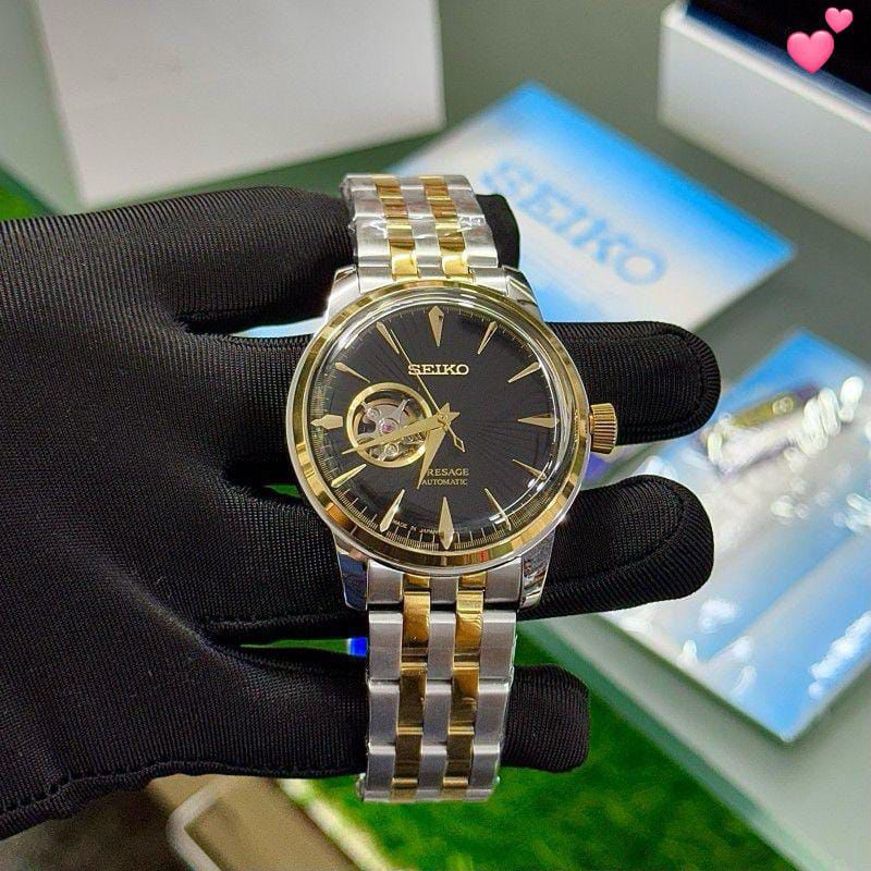Buy First Copy Seiko Presage Cocktail Time Grasshopper Sapphire glass 43mm Open Heart Automatic Men’s Watch - Master Quality 7A Mirror at Lowest Price Online India
