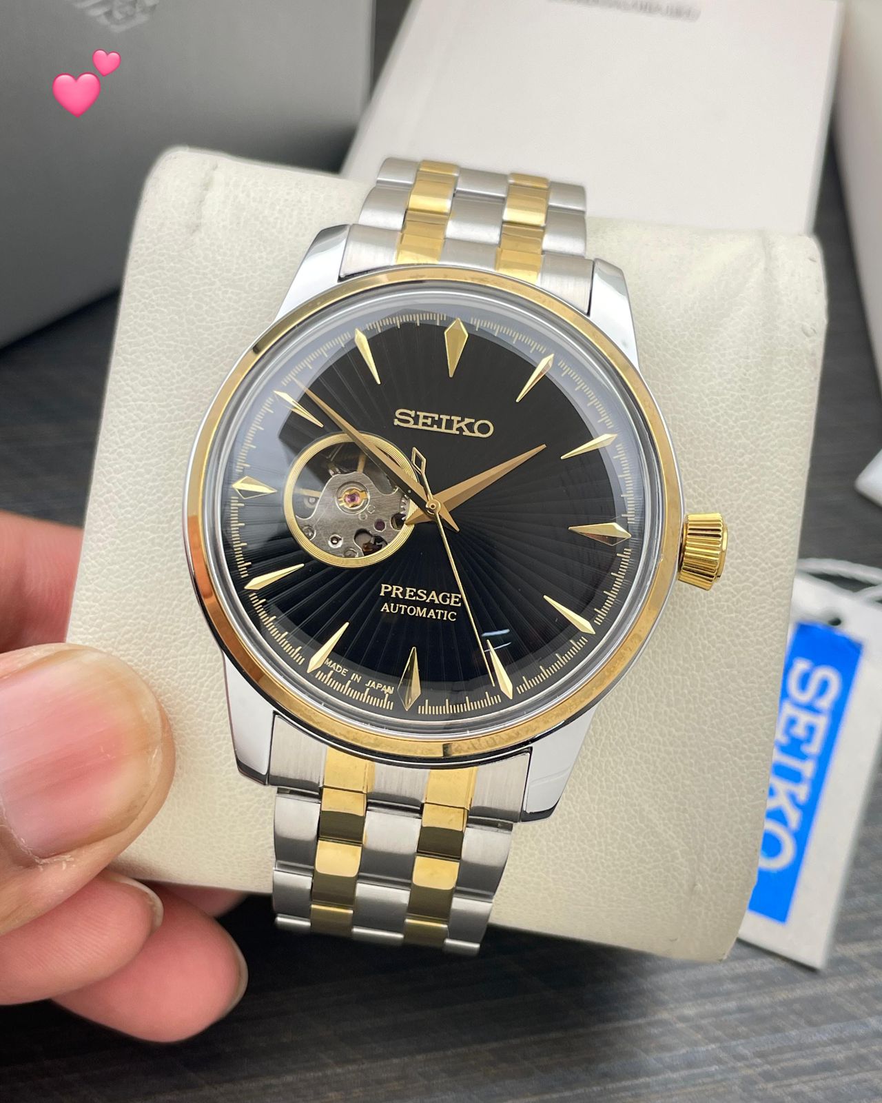 Buy First Copy Seiko Presage Cocktail Time Grasshopper Sapphire glass 43mm Open Heart Automatic Men’s Watch - Master Quality 7A Mirror at Lowest Price Online India