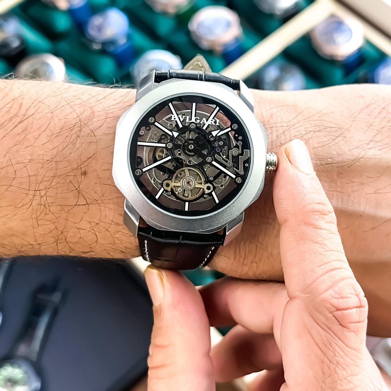 Buy First Copy Bvlgari Octo Finissimo Skeleton 45mm Swiss Mechanical Men’s Watch - Master Quality 7A Mirror at Lowest Price Online India