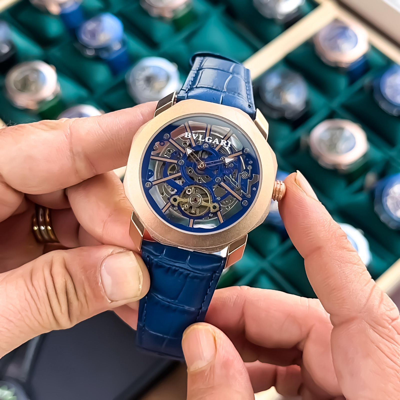 Buy First Copy Bvlgari Octo Finissimo Skeleton 45mm Swiss Mechanical Men’s Watch - Master Quality 7A Mirror at Lowest Price Online India
