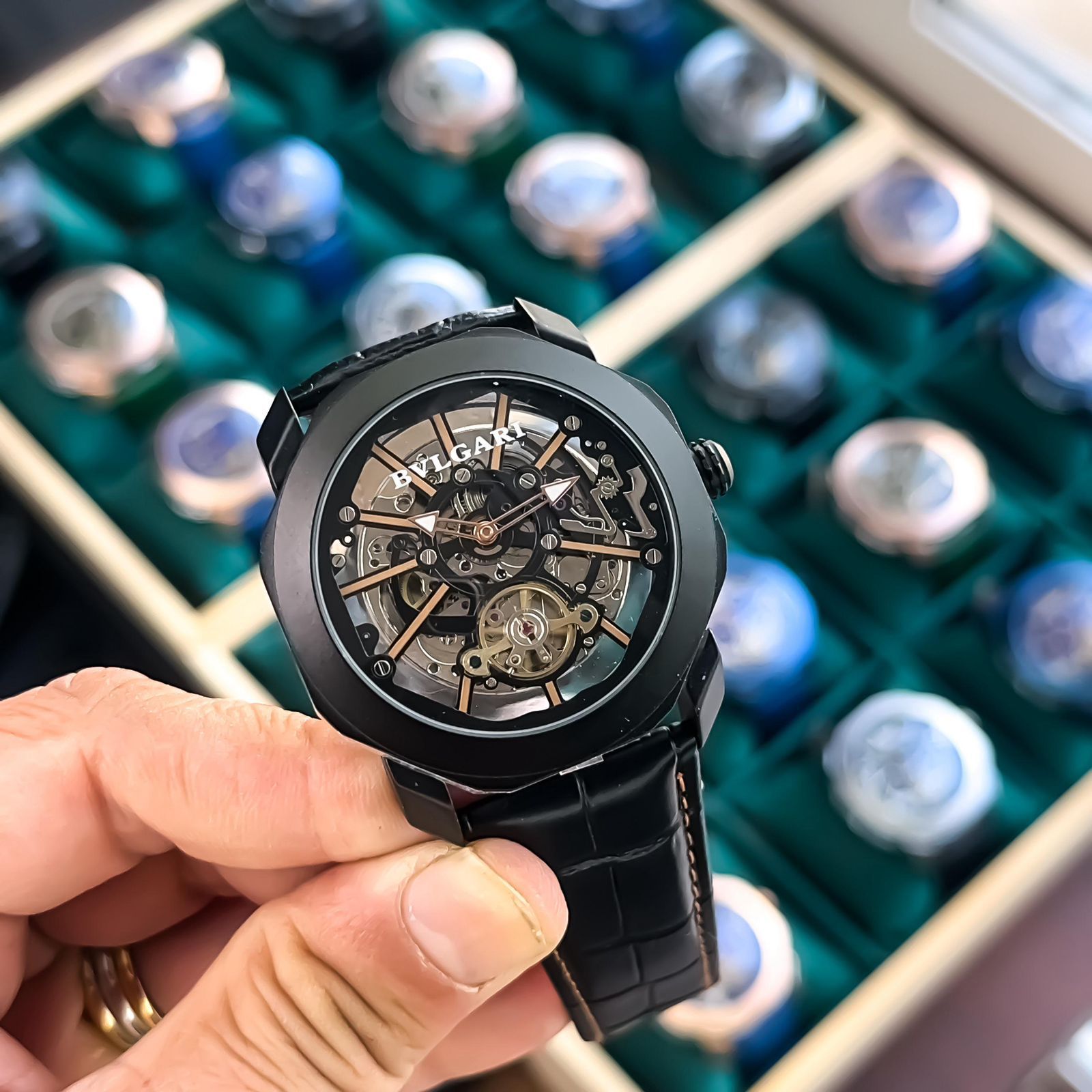 Buy First Copy Bvlgari Octo Finissimo Skeleton 45mm Swiss Mechanical Men’s Watch - Master Quality 7A Mirror at Lowest Price Online India