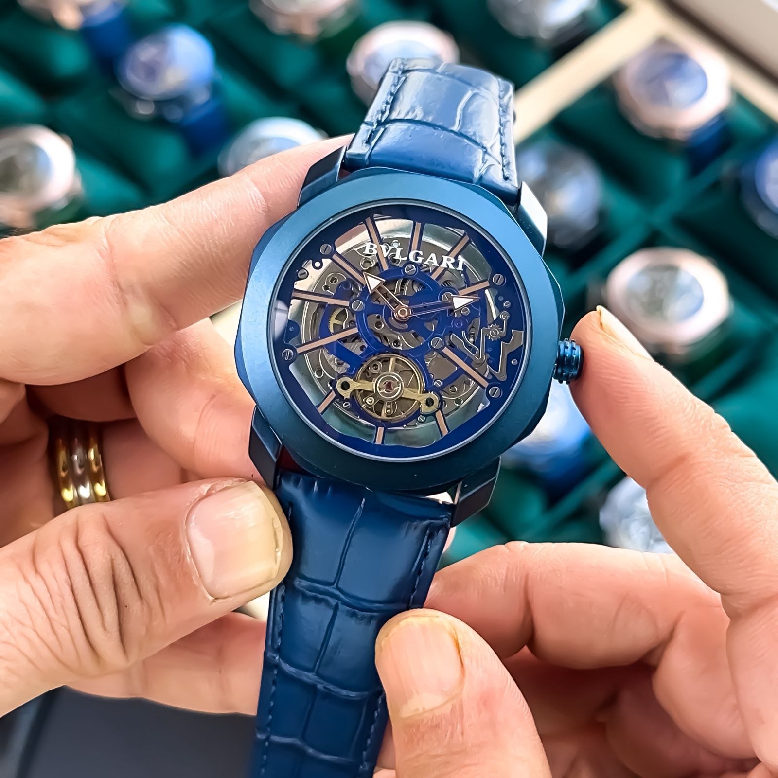 Buy First Copy Bvlgari Octo Finissimo Skeleton 45mm Swiss Mechanical Men’s Watch - Master Quality 7A Mirror at Lowest Price Online India