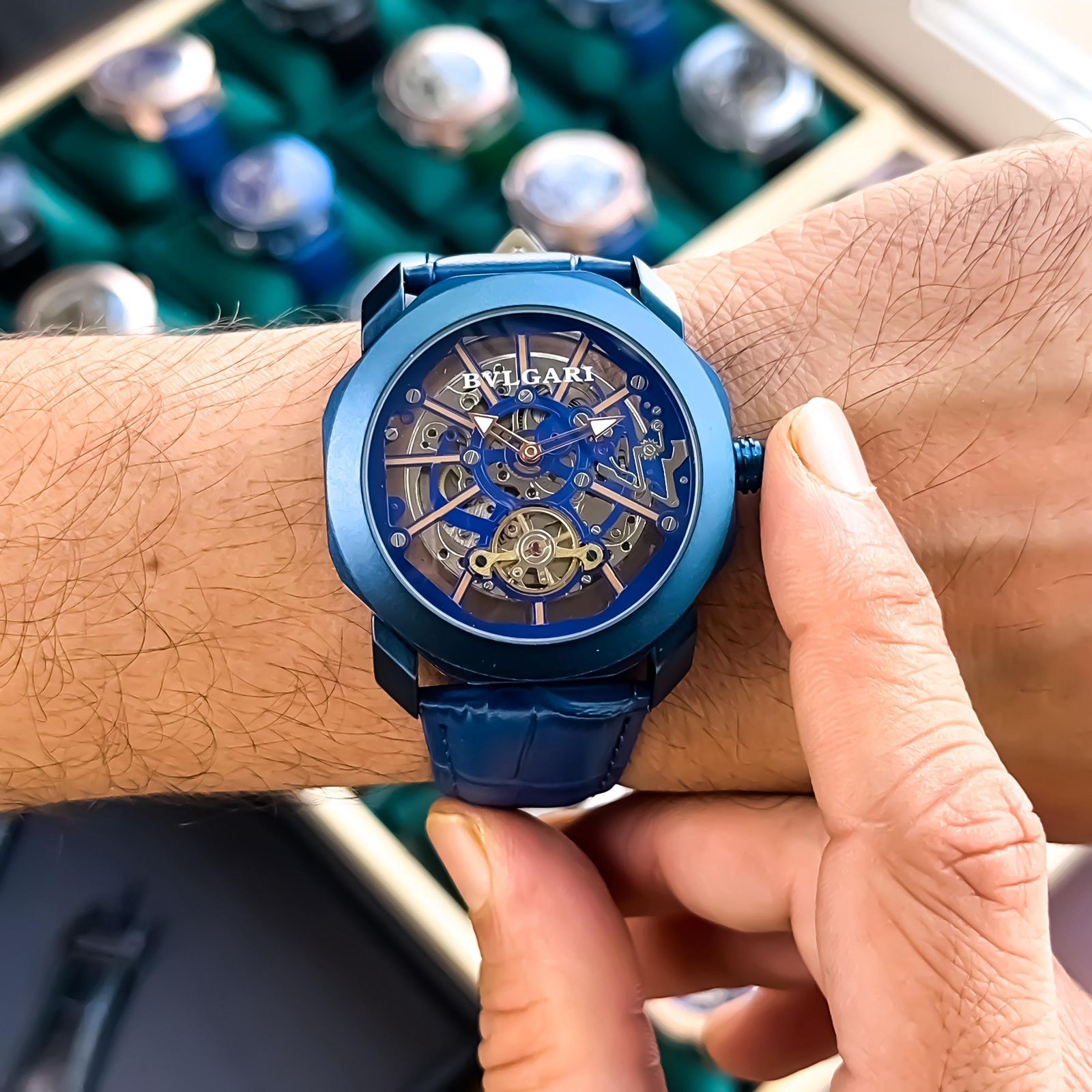 Buy First Copy Bvlgari Octo Finissimo Skeleton 45mm Swiss Mechanical Men’s Watch - Master Quality 7A Mirror at Lowest Price Online India