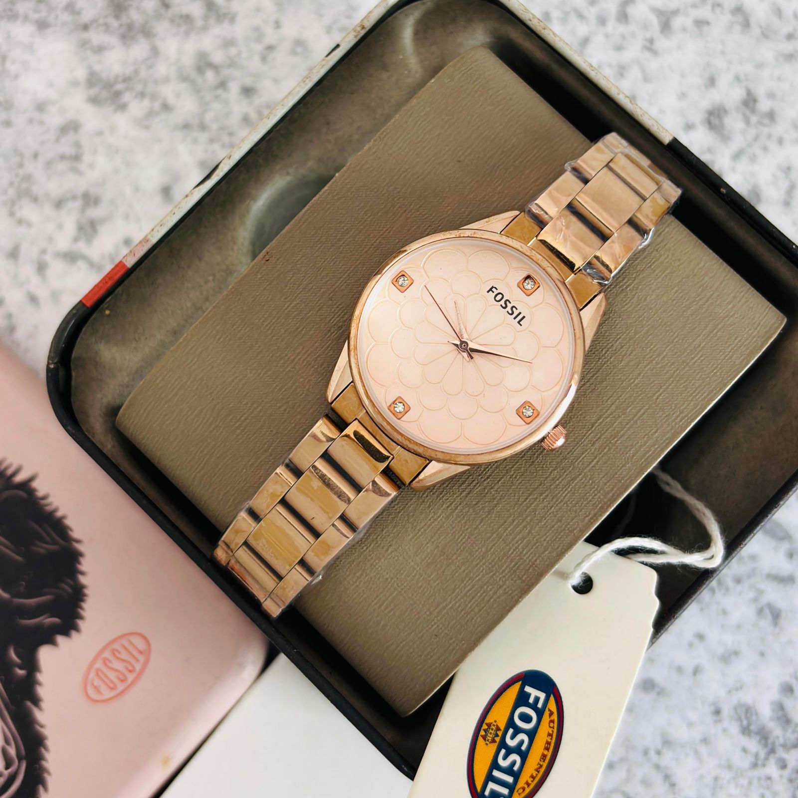 Buy First Copy Fossil Carlie ES5156 Stainless Steel 35mm Quartz Movement Women’s Watch - Master Quality 7A Mirror at Lowest Price Online India