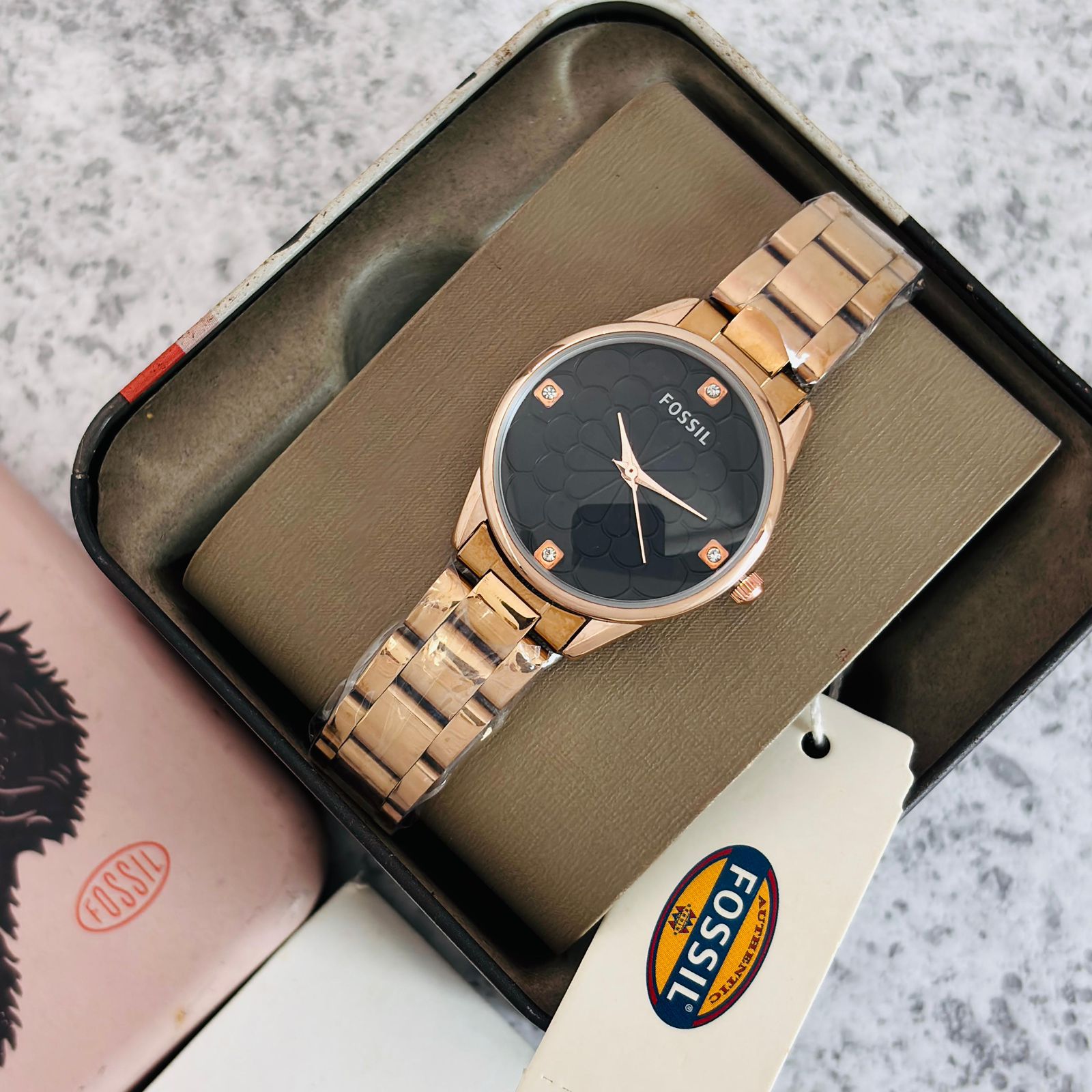 Buy First Copy Fossil Carlie ES5156 Stainless Steel 35mm Quartz Movement Women’s Watch - Master Quality 7A Mirror at Lowest Price Online India
