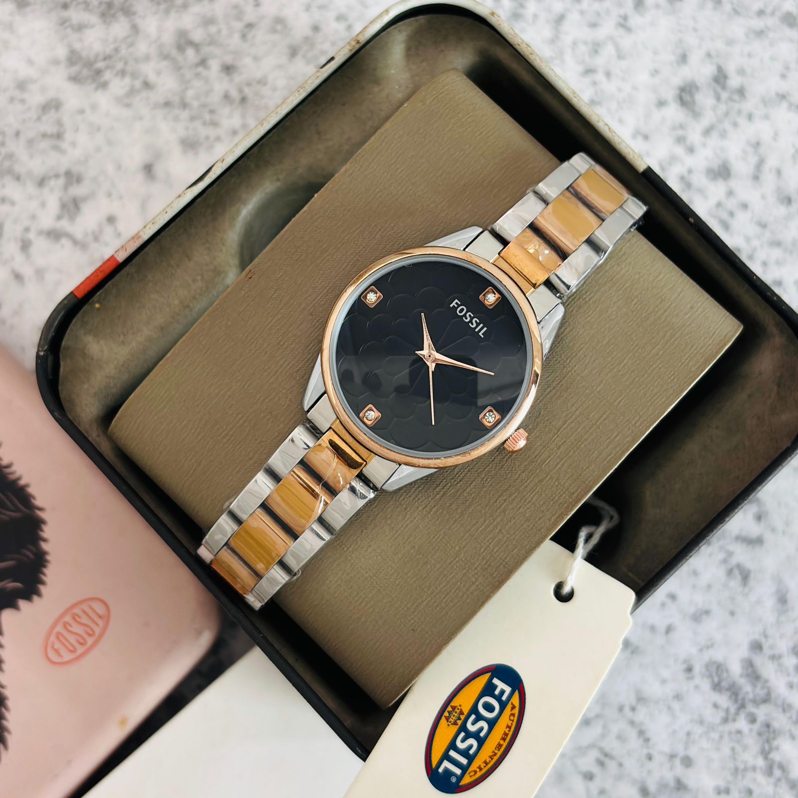 Buy First Copy Fossil Carlie ES5156 Stainless Steel 35mm Quartz Movement Women’s Watch - Master Quality 7A Mirror at Lowest Price Online India