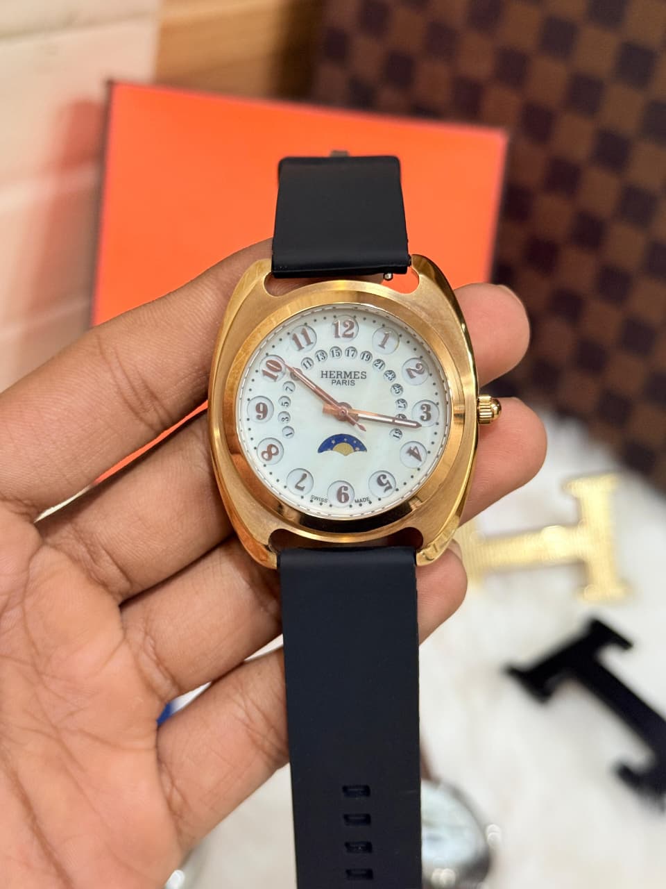Buy First Copy Hermès DR2770 Designer Moonphase Collection Men’s Watches 39mm - Master Quality 7A Mirror at Lowest Price Online India