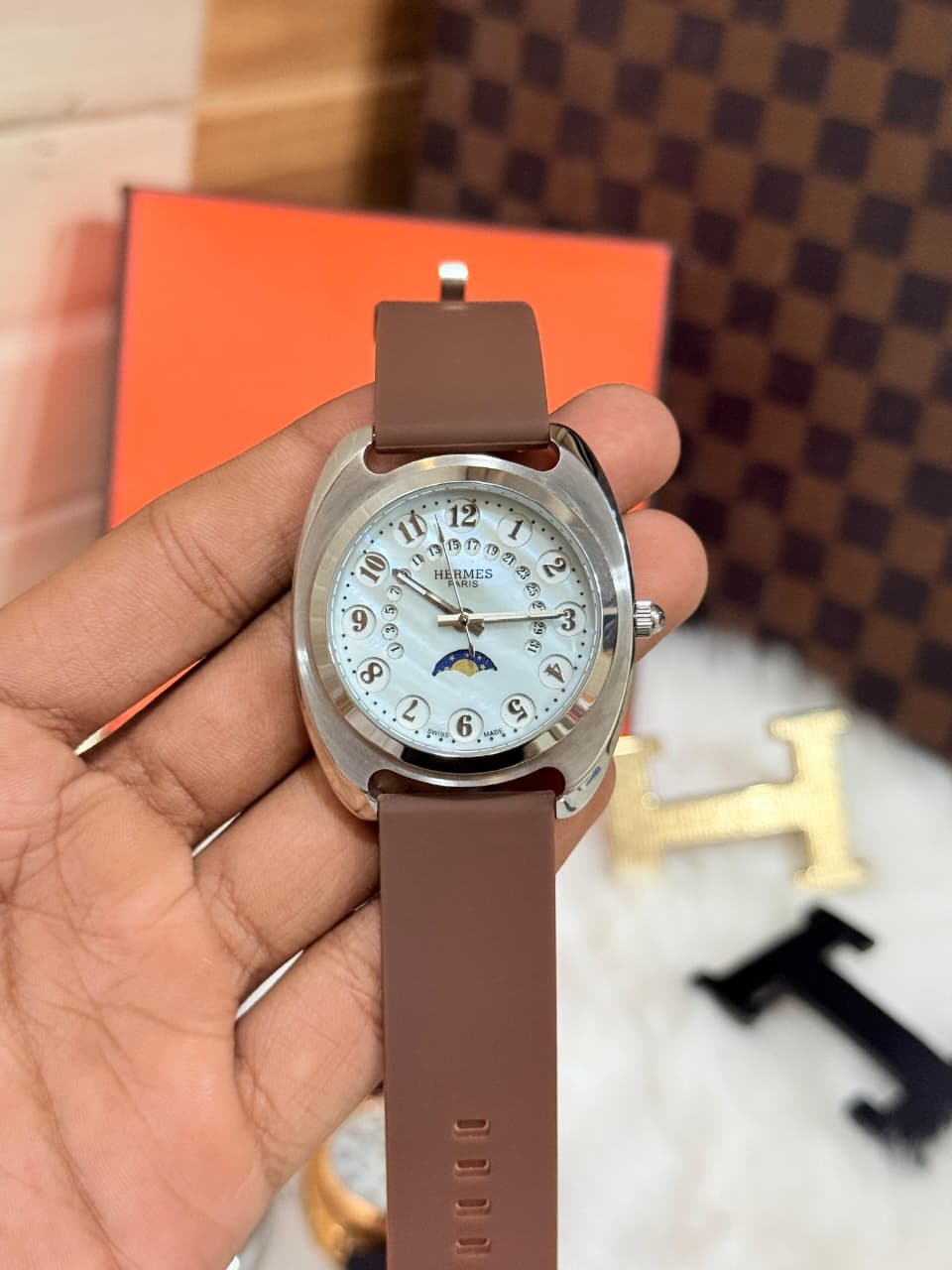 Buy First Copy Hermès DR2770 Designer Moonphase Collection Men’s Watches 39mm - Master Quality 7A Mirror at Lowest Price Online India