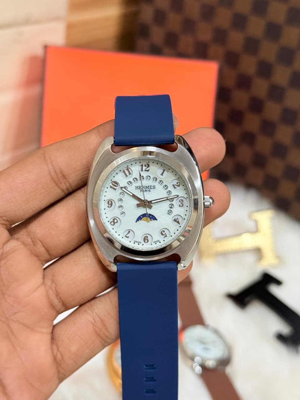 Buy First Copy Hermès DR2770 Designer Moonphase Collection Men’s Watches 39mm - Master Quality 7A Mirror at Lowest Price Online India