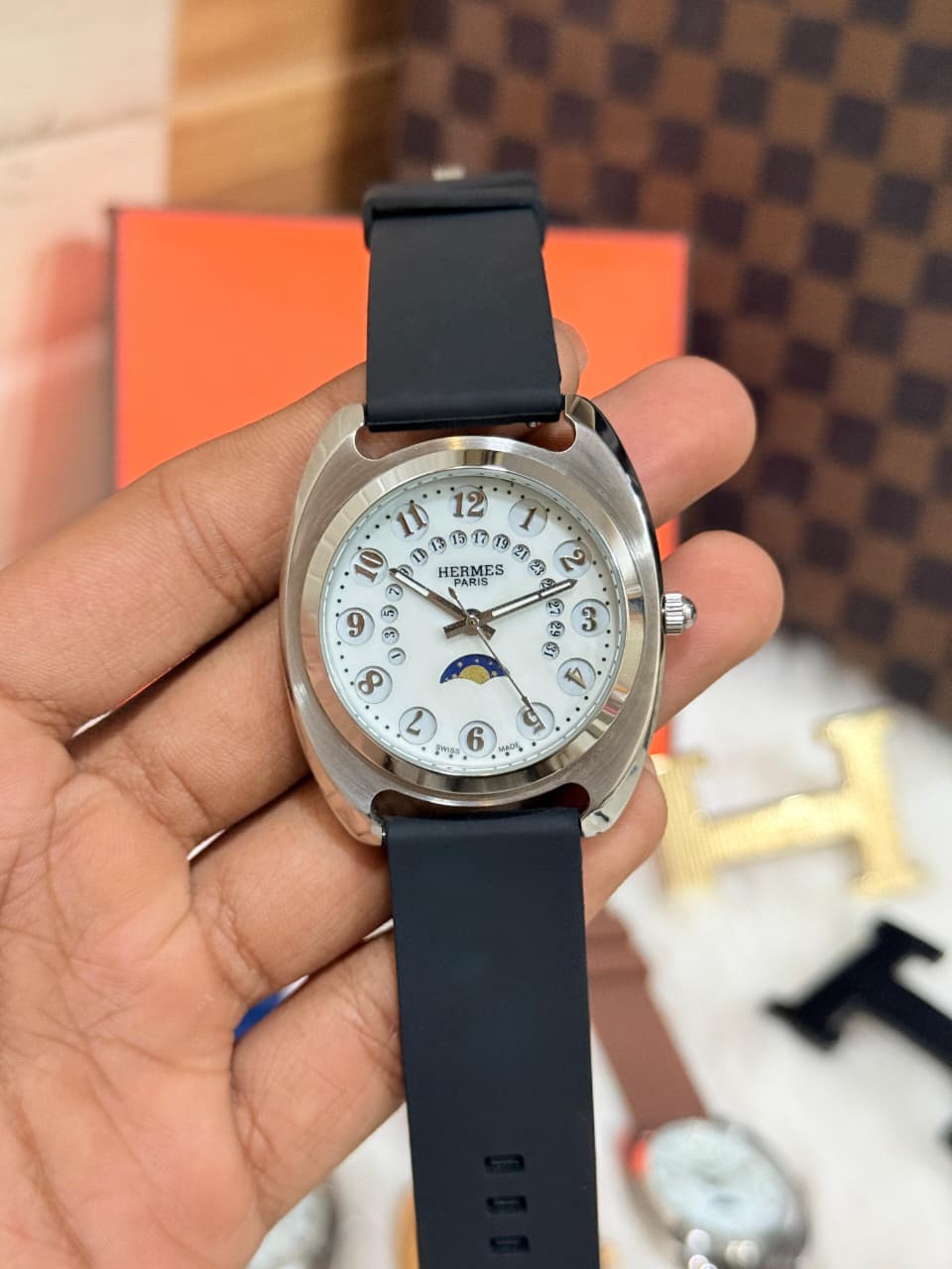 Buy First Copy Hermès DR2770 Designer Moonphase Collection Men’s Watches 39mm - Master Quality 7A Mirror at Lowest Price Online India