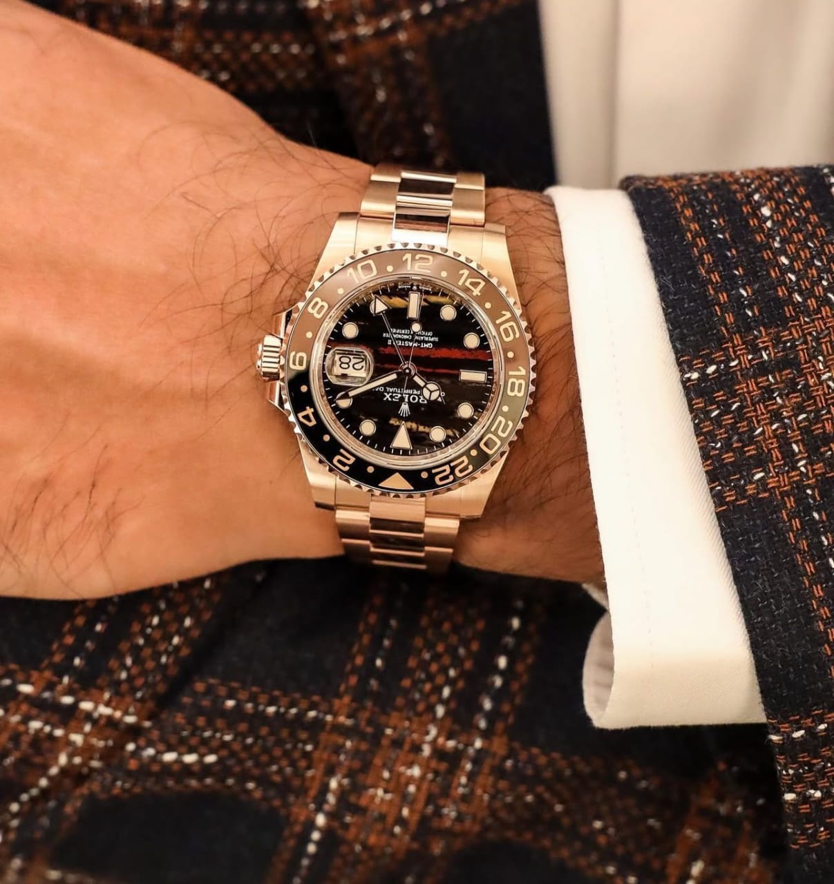 Buy First Copy Rolex GMT-Master II Everose 2025 Edition Men’s Automatic Watch 41mm - Master Quality 7A Mirror at Lowest Price Online India