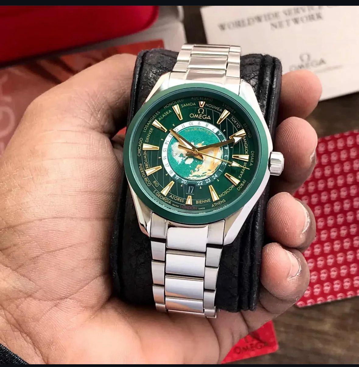 Buy First Copy Omega Seamaster Aqua Terra Worldtimer Men’s Automatic Watch 42mm - Master Quality 7A Mirror at Lowest Price Online India