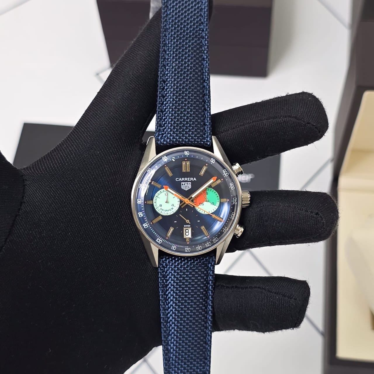Buy First Copy TAG Heuer Carrera Chronograph Skipper CBS2213.FN6002 Men’s Watch 40mm - Master Quality 7A Mirror at Lowest Price Online India