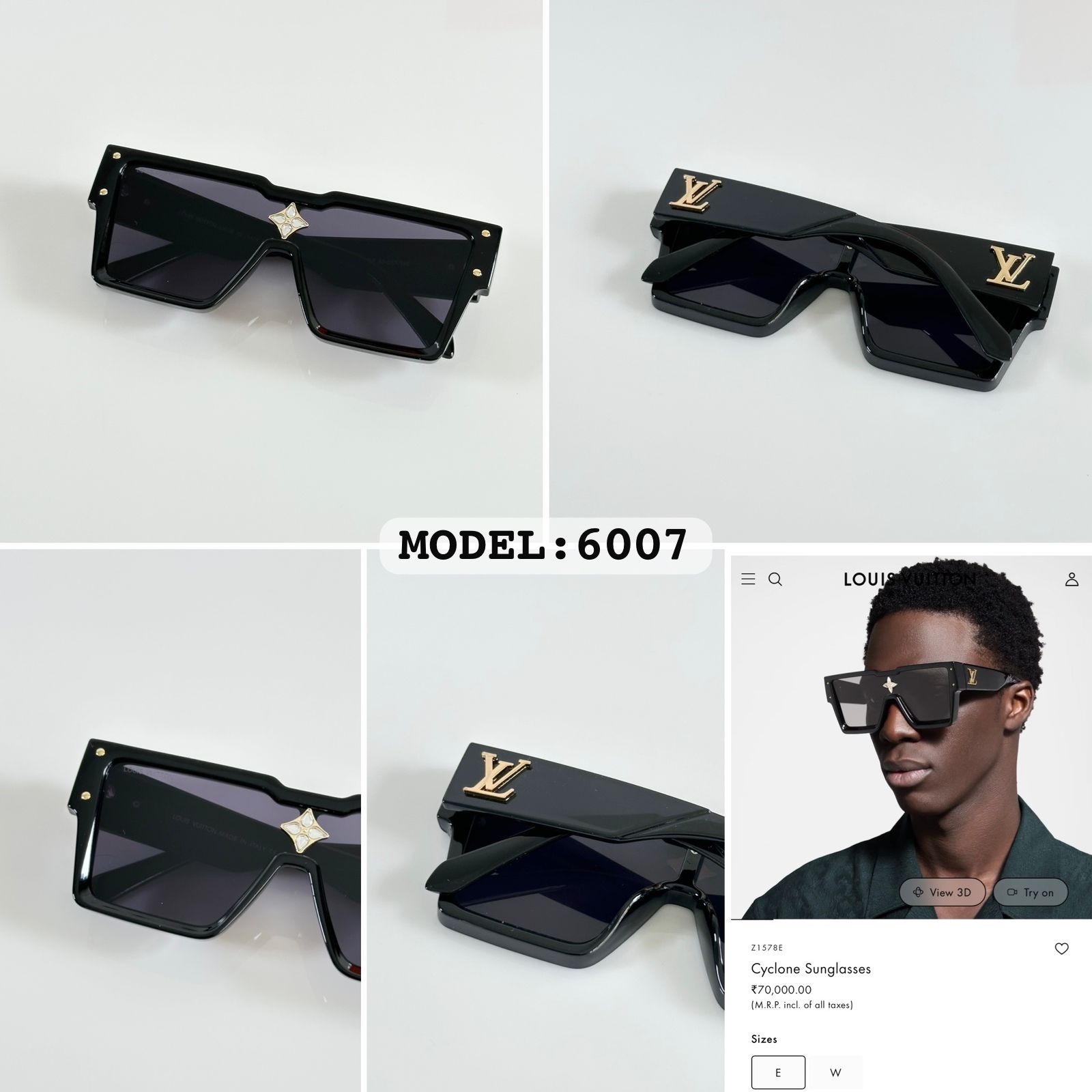 Buy First Copy Louis Vuitton Cyclone Unisex Sunglasses - Master Quality 7A Mirror at Lowest Price Online India