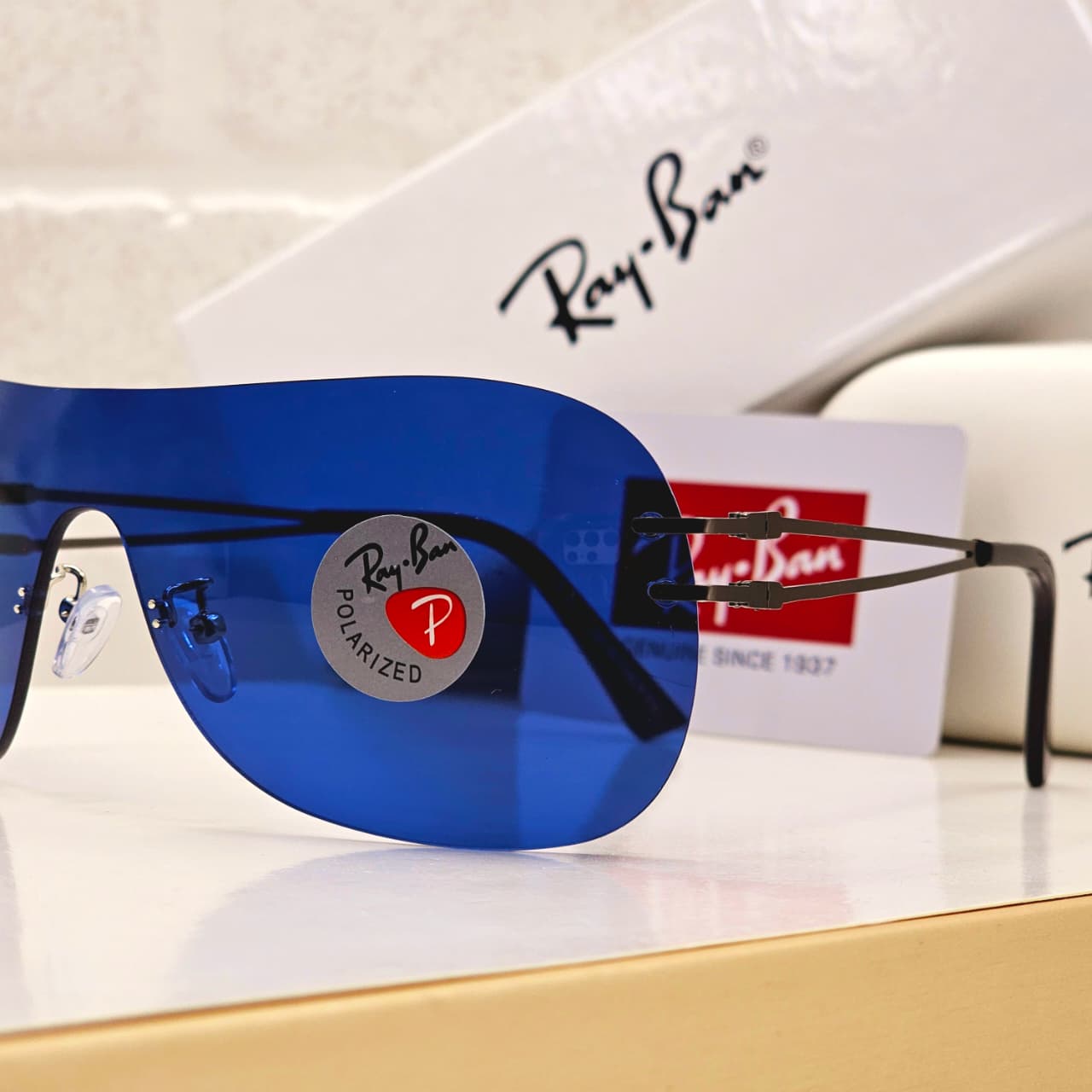 Buy First Copy Ray-Ban Men’s Sunglasses Single Shield Blue Polarized - Master Quality 7A Mirror at Lowest Price Online India