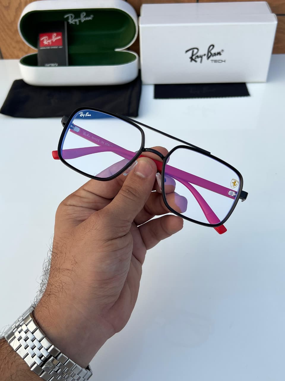 Buy First Copy Ray-Ban Tech Unisex Eyeglasses Ferrari Edition - Master Quality 7A Mirror at Lowest Price Online India
