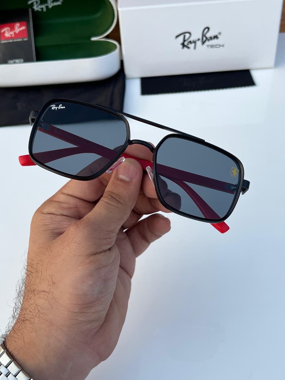 Buy First Copy Ray-Ban Tech Ferrari Edition Men’s Sunglasses - Master Quality 7A Mirror at Lowest Price Online India