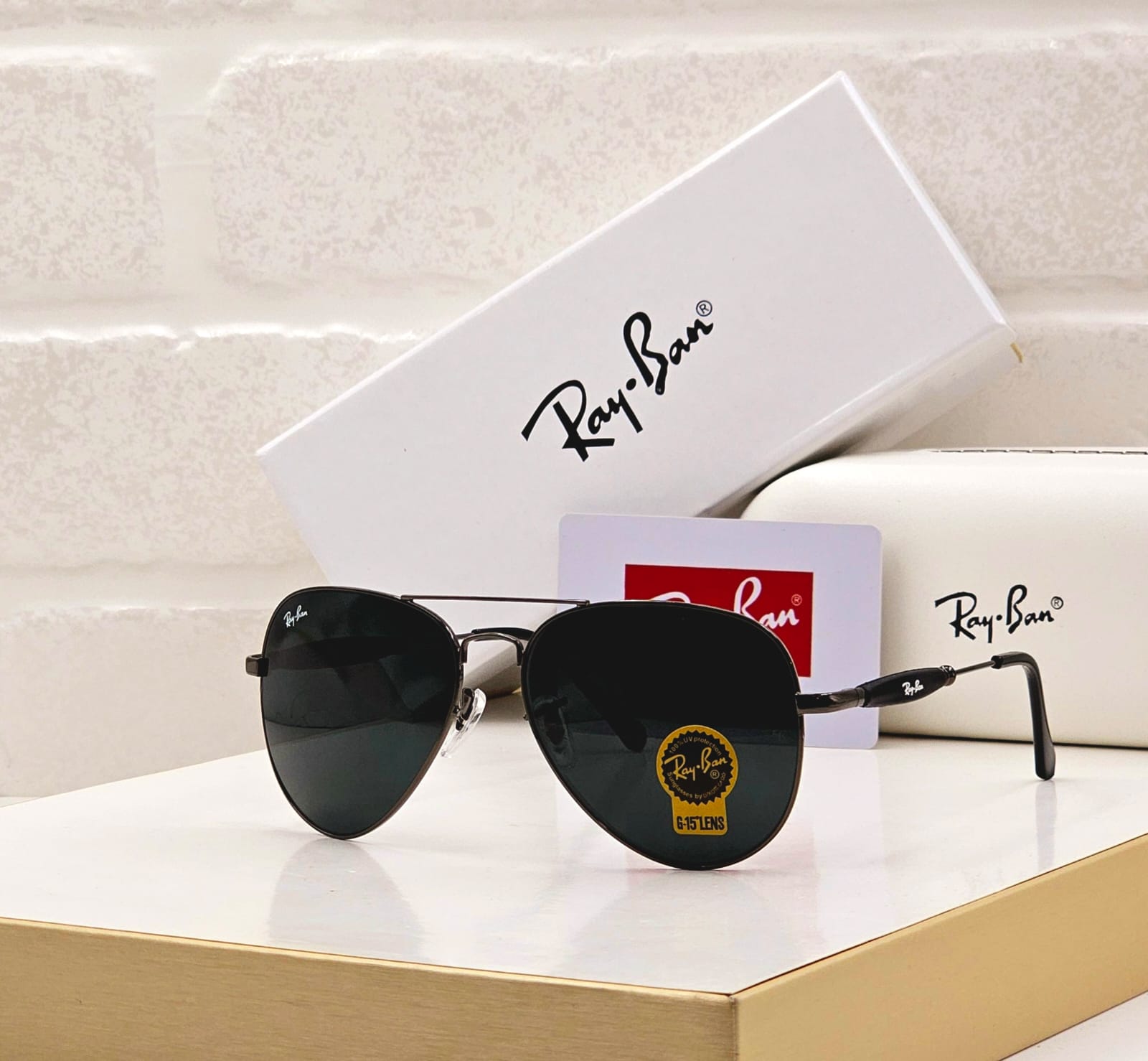 Buy First Copy Ray-Ban Aviator Men's Sunglasses – additional view showing authentic design. Cash on Delivery available, Free shipping across India, Pan India delivery, UV400 protection lenses