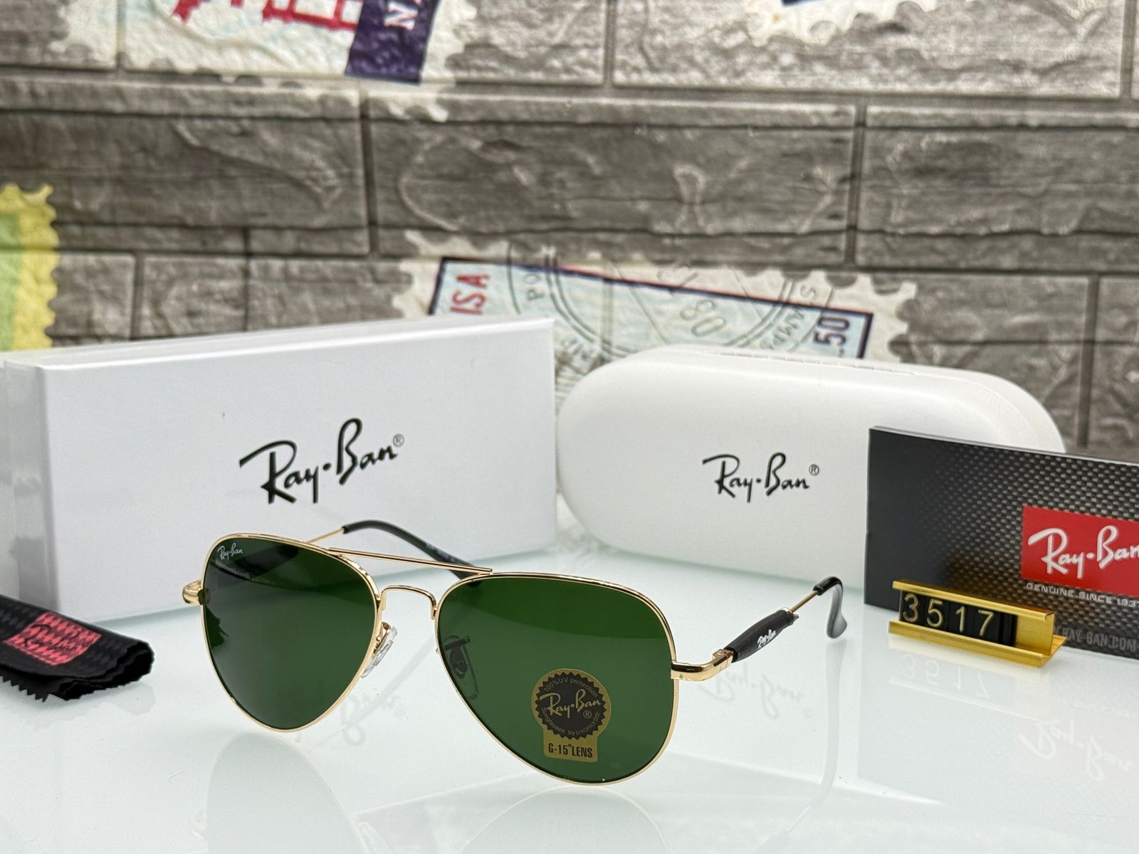 Buy First Copy Ray-Ban Aviator Men's Sunglasses – premium 1:1 master replica with original box packaging. Cash on Delivery available, Free shipping across India, Pan India delivery, UV400 protection lenses