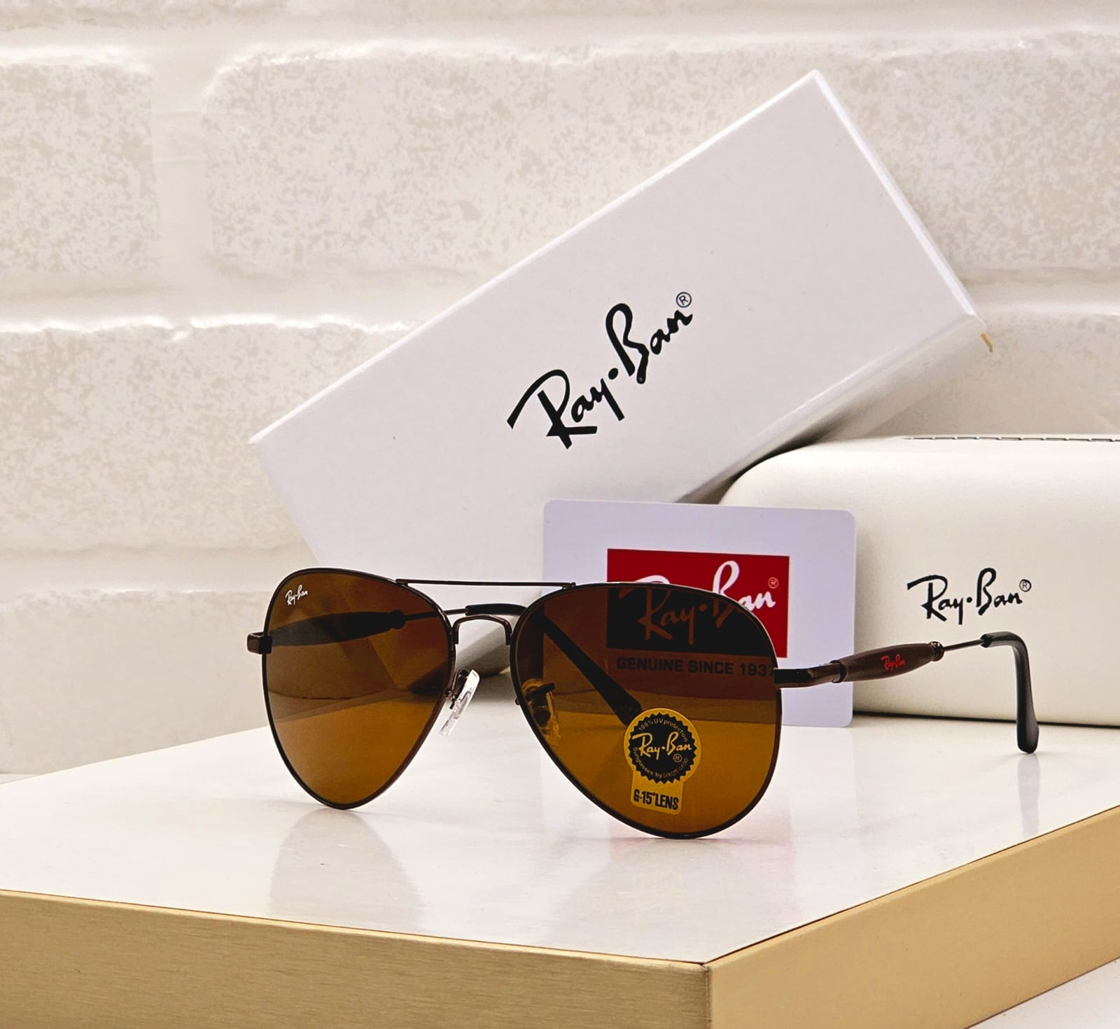 Buy First Copy Ray-Ban Aviator Men's Sunglasses – accessories showing authentic design. Cash on Delivery available, Free shipping across India, Pan India delivery, UV400 protection lenses