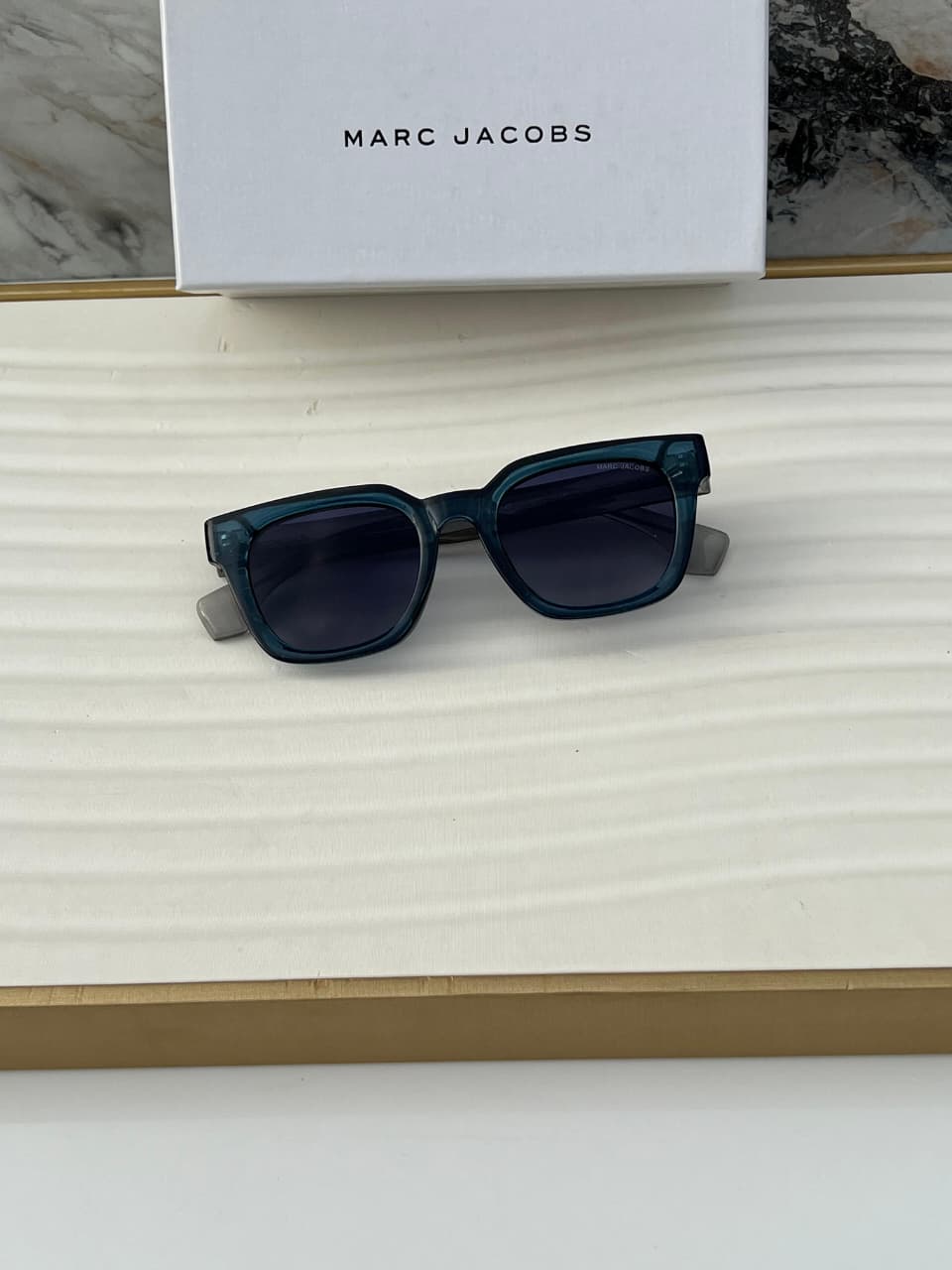 Buy First Copy Marc Jacobs Blue Transparent Square Unisex Sunglasses - Master Quality 7A Mirror at Lowest Price Online India