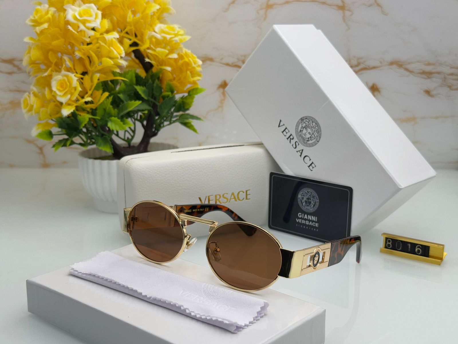 Buy First Copy Versace Oval Metal Unisex Sunglasses - Master Quality 7A Mirror at Lowest Price Online India