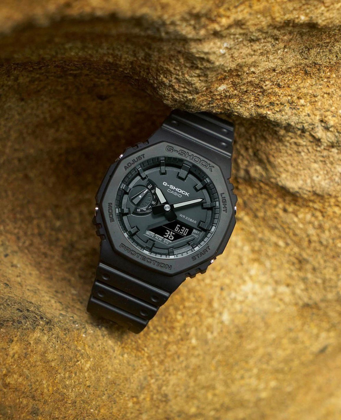 Buy First Copy Casio G-Shock GA-2100 All Black Carbon Core Guard 48mm Mineral Glass Men’s Watch - Master Quality 7A Mirror at Lowest Price Online India