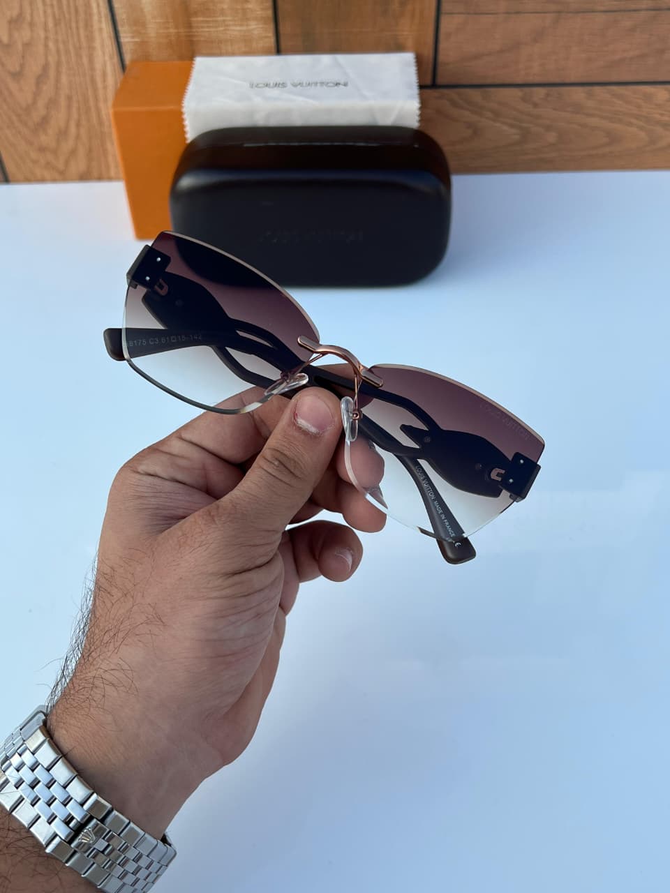 Buy First Copy Louis Vuitton Unisex Rimless Sunglasses - Master Quality 7A Mirror at Lowest Price Online India