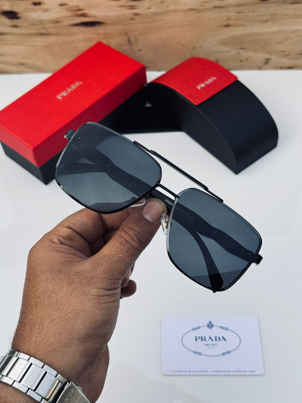 Buy First Copy Prada Square Aviator Unisex Sunglasses - Master Quality 7A Mirror at Lowest Price Online India