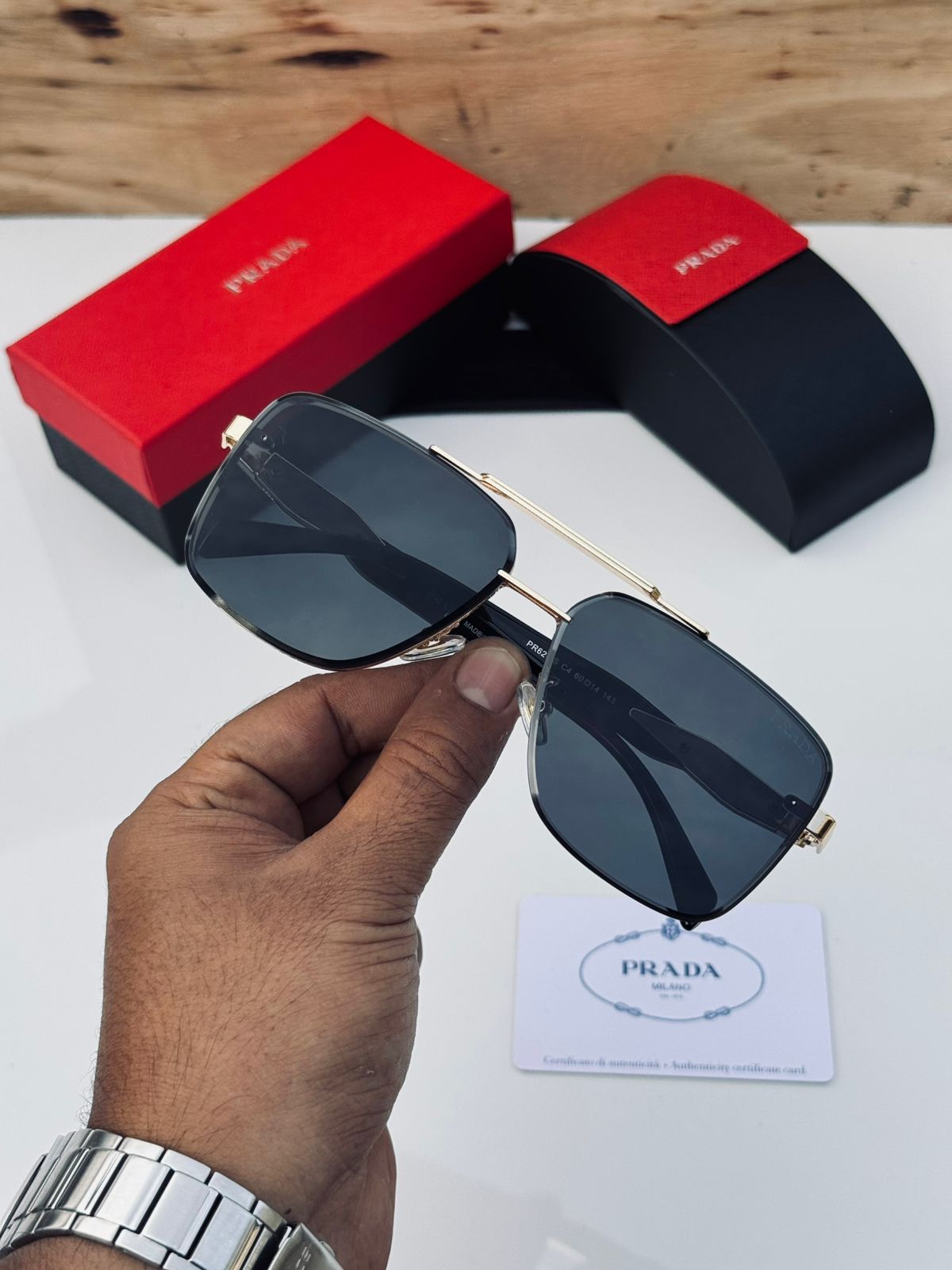 Buy First Copy Prada Square Aviator Unisex Sunglasses - Master Quality 7A Mirror at Lowest Price Online India