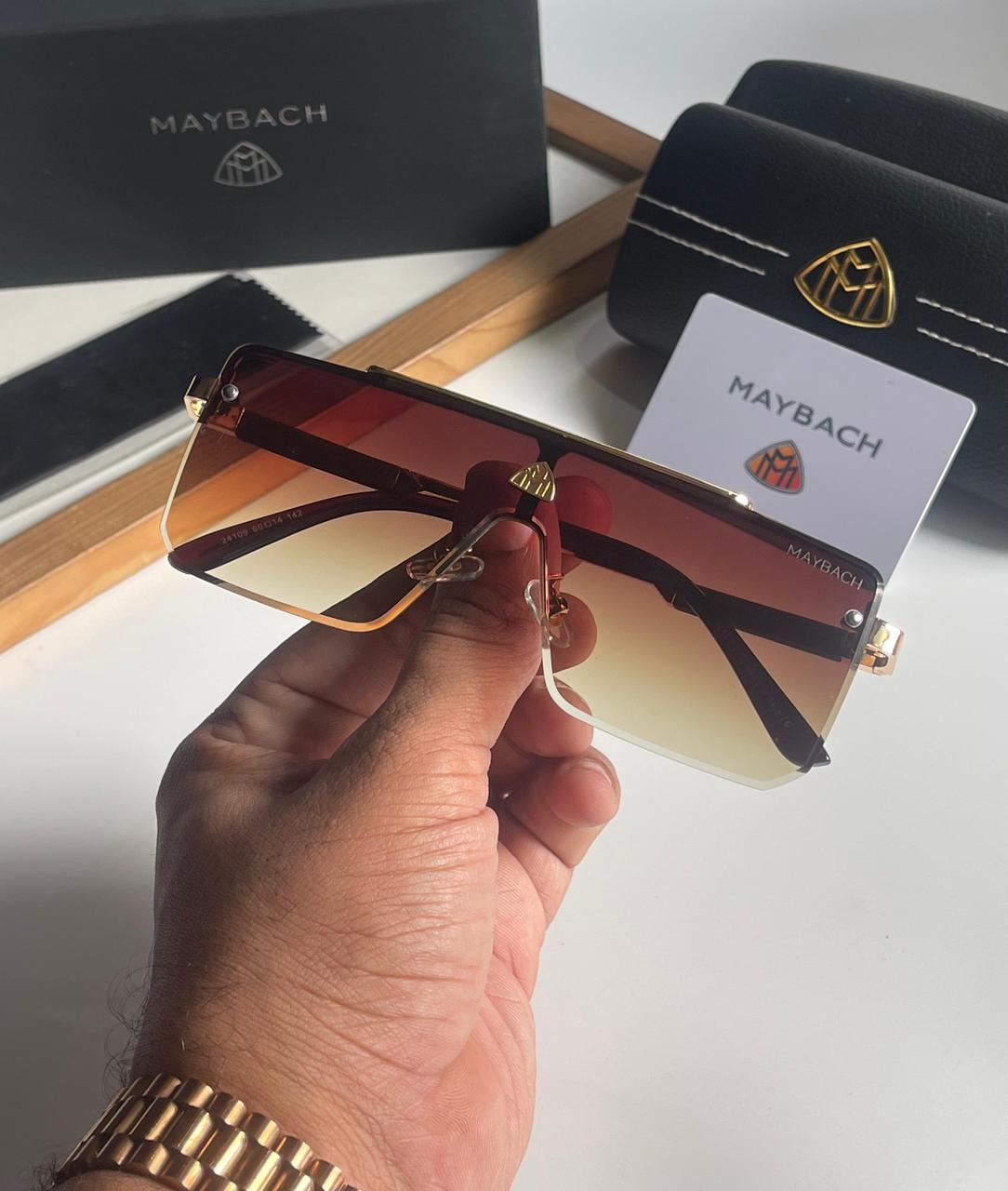 Buy First Copy Maybach Luxury Oversize Rimless Shield Men’s Sunglasses - Master Quality 7A Mirror at Lowest Price Online India