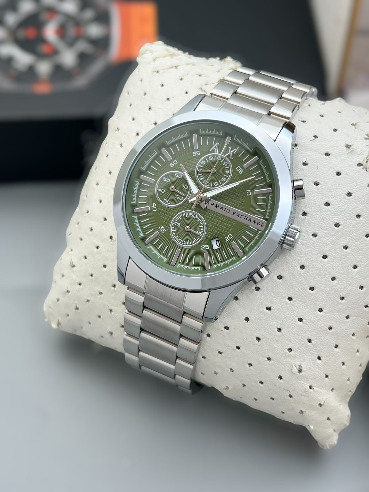 Buy First Copy Emporio Armani Exchange Stainless Steel Chronograph 44mm Quartz Movement Men’s Watch - Master Quality 7A Mirror at Lowest Price Online India