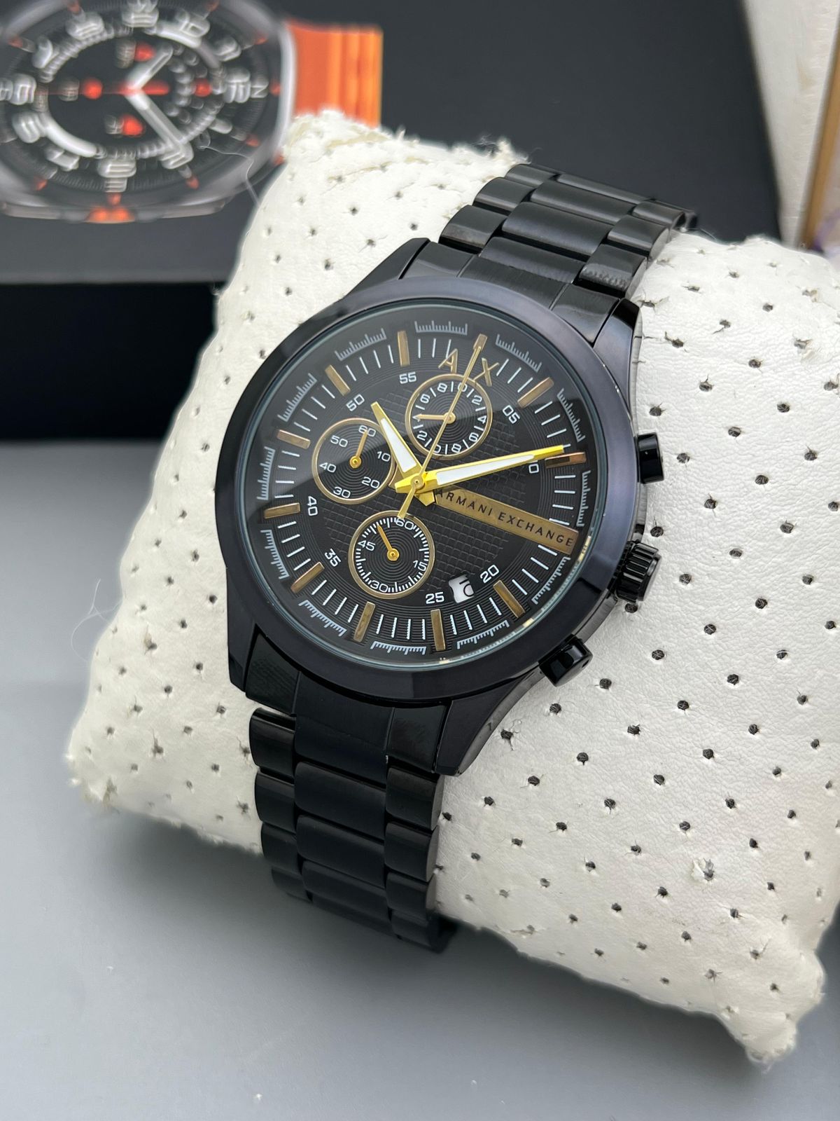 Buy First Copy Emporio Armani Exchange Stainless Steel Chronograph 44mm Quartz Movement Men’s Watch - Master Quality 7A Mirror at Lowest Price Online India