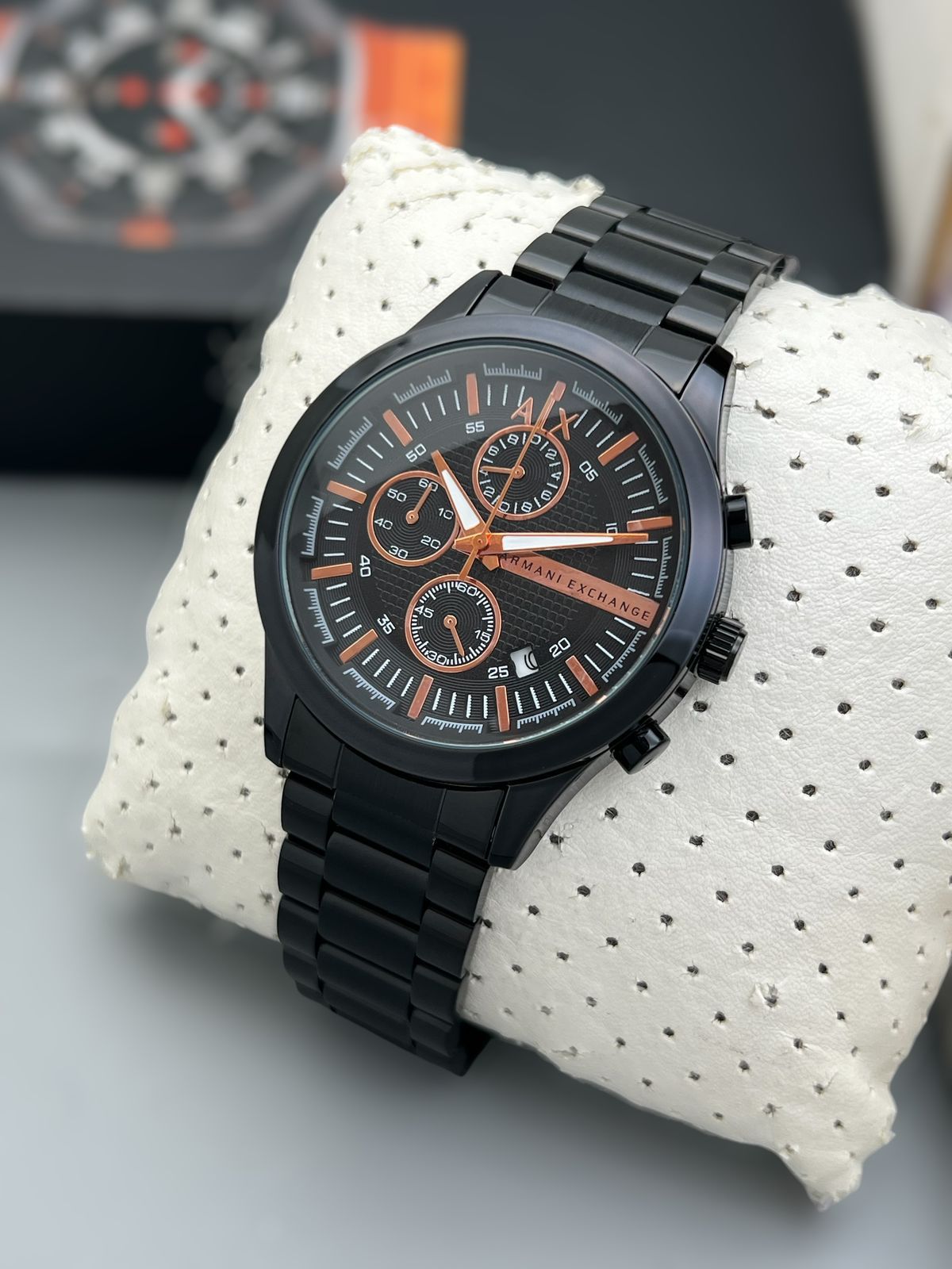 Buy First Copy Emporio Armani Exchange Stainless Steel Chronograph 44mm Quartz Movement Men’s Watch - Master Quality 7A Mirror at Lowest Price Online India