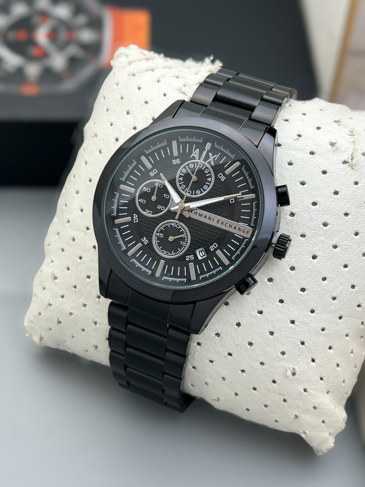 Buy First Copy Emporio Armani Exchange Stainless Steel Chronograph 44mm Quartz Movement Men’s Watch - Master Quality 7A Mirror at Lowest Price Online India