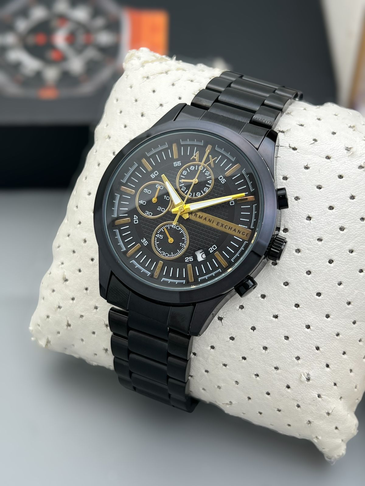 Buy First Copy Emporio Armani Exchange Stainless Steel Chronograph 44mm Quartz Movement Men’s Watch - Master Quality 7A Mirror at Lowest Price Online India