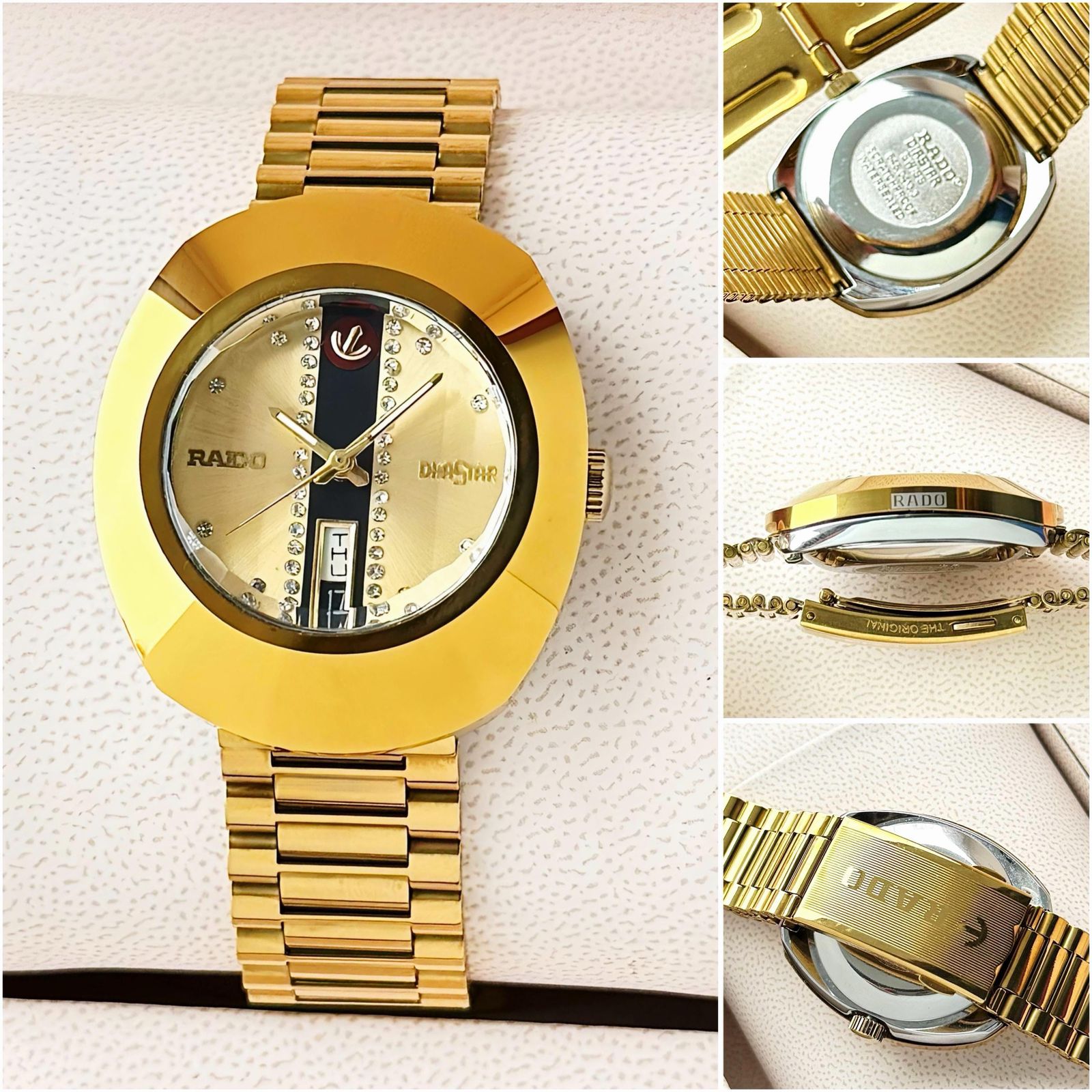 Buy First Copy Rado Diastar Gold Day Date Stainless Steel 35mm Automatic Men’s Watch - Master Quality 7A Mirror at Lowest Price Online India