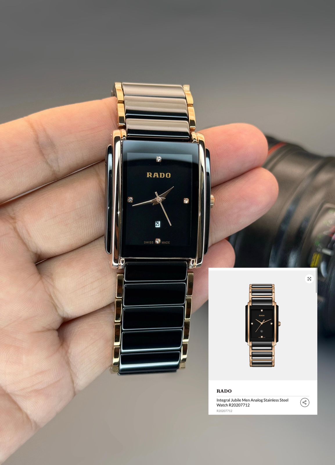 Buy First Copy Rado Integral Jubilee Black Rose Gold Ceramic 321mm Quartz Movement Men’s watch - Master Quality 7A Mirror at Lowest Price Online India